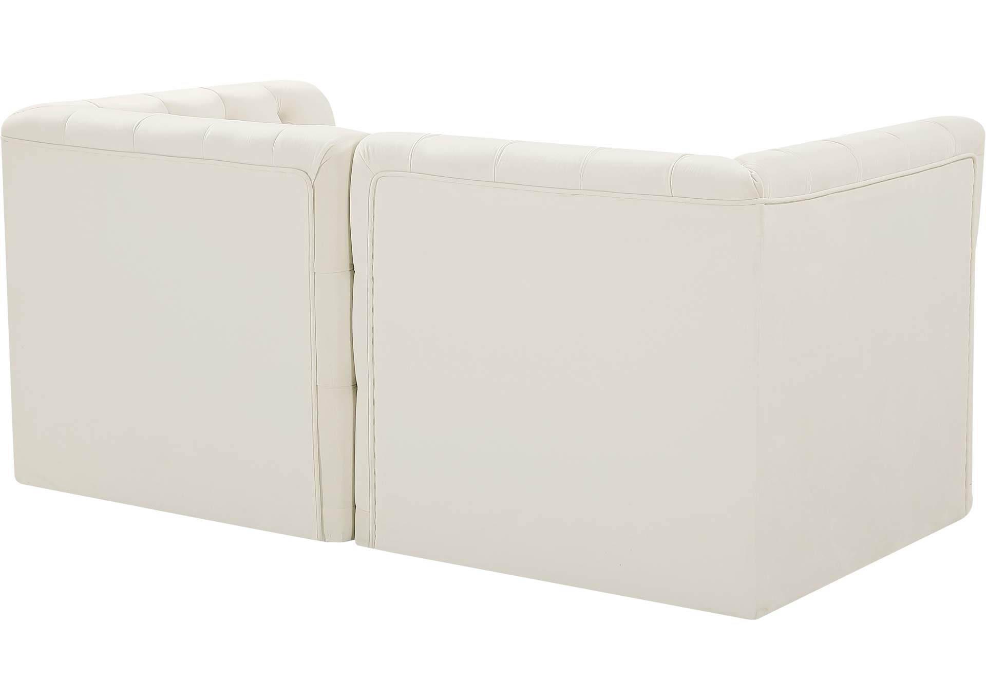 Tuft Cream Velvet Modular Sofa,Meridian Furniture