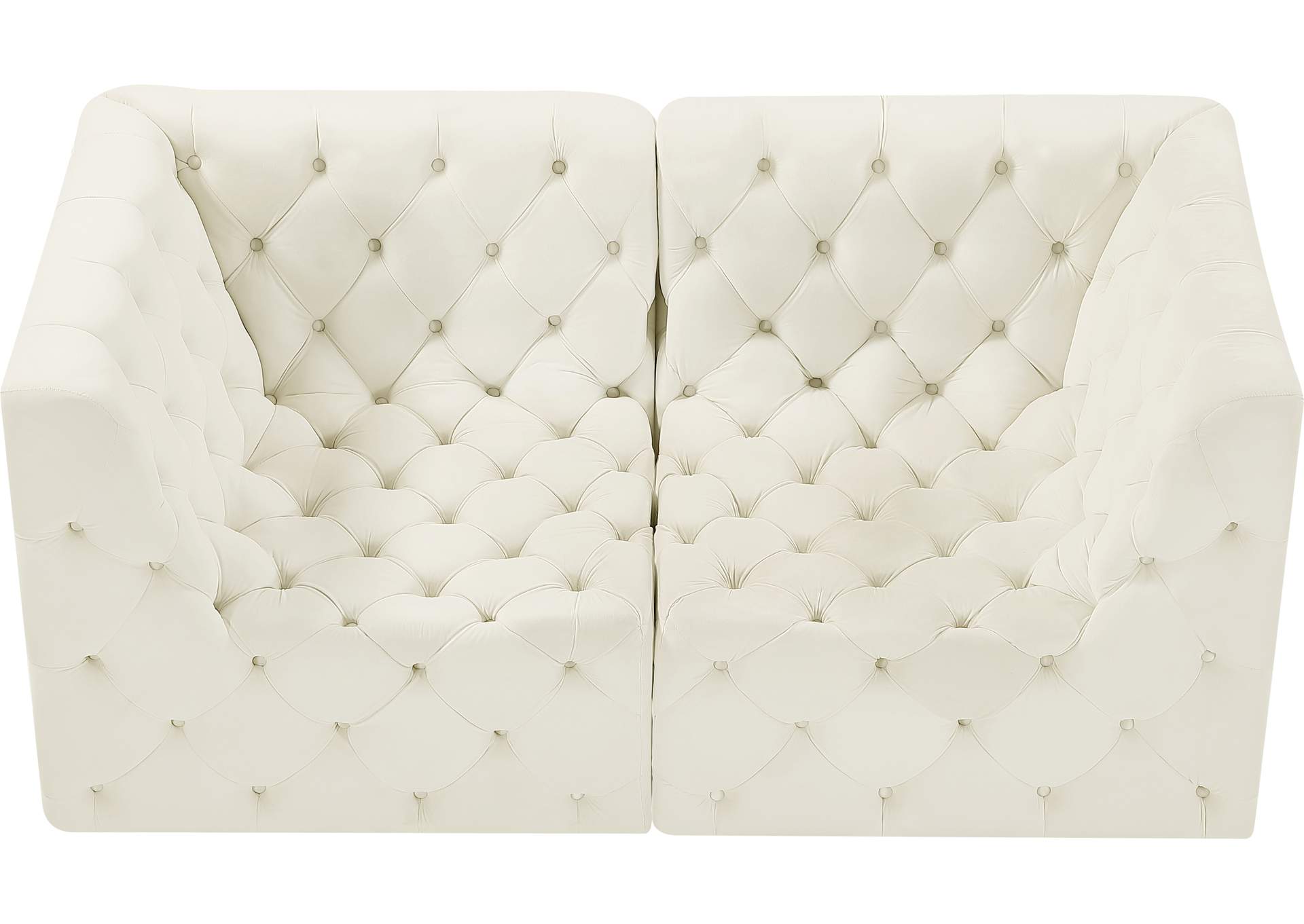 Tuft Cream Velvet Modular Sofa,Meridian Furniture