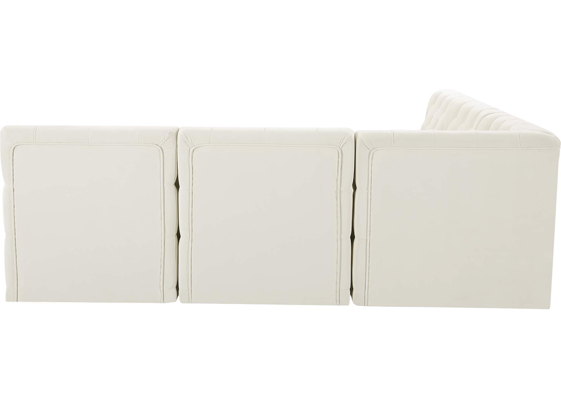 Tuft Cream Velvet Modular Sectional,Meridian Furniture