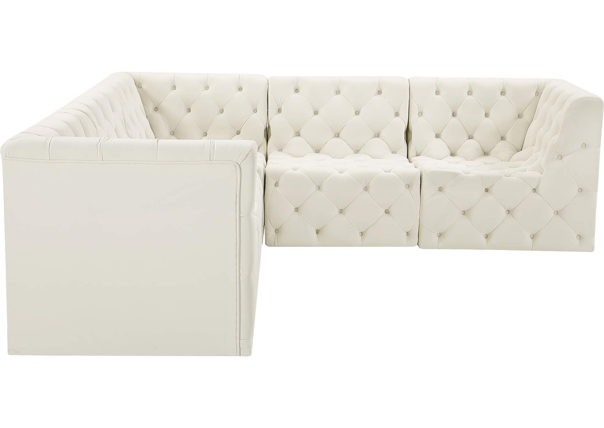 Tuft Cream Velvet Modular Sectional,Meridian Furniture