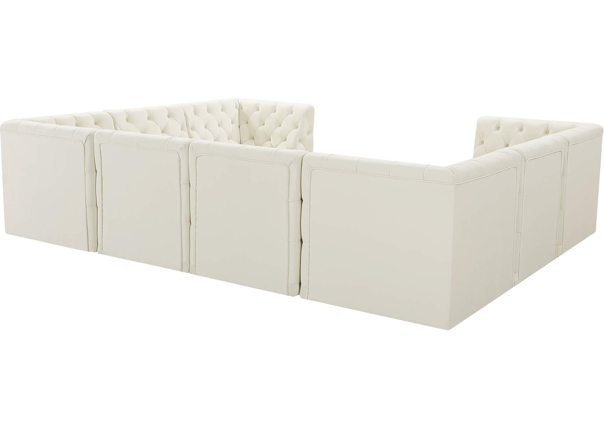 Tuft Cream Velvet Modular Sectional,Meridian Furniture