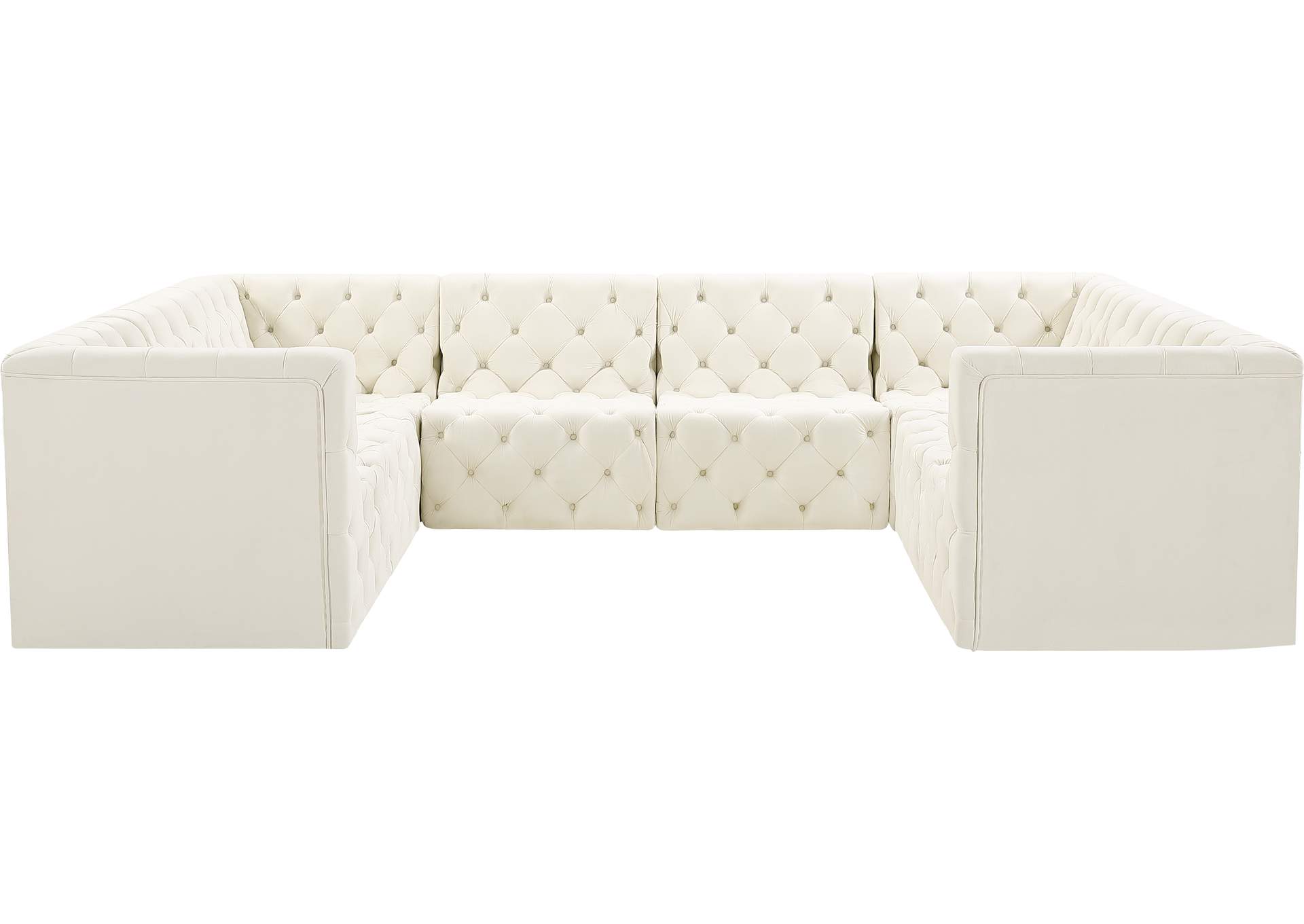 Tuft Cream Velvet Modular Sectional,Meridian Furniture