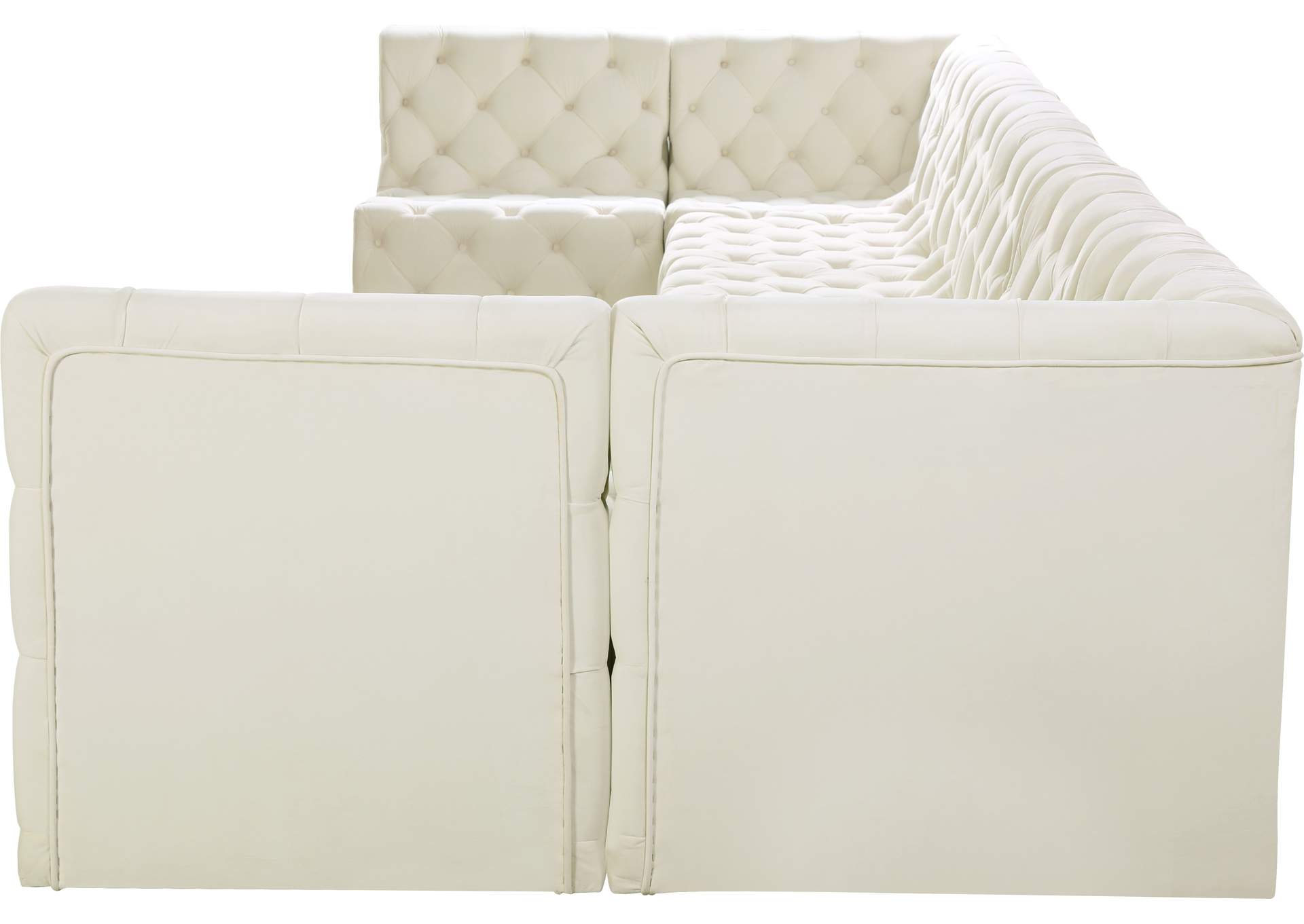 Tuft Cream Velvet Modular Sectional,Meridian Furniture