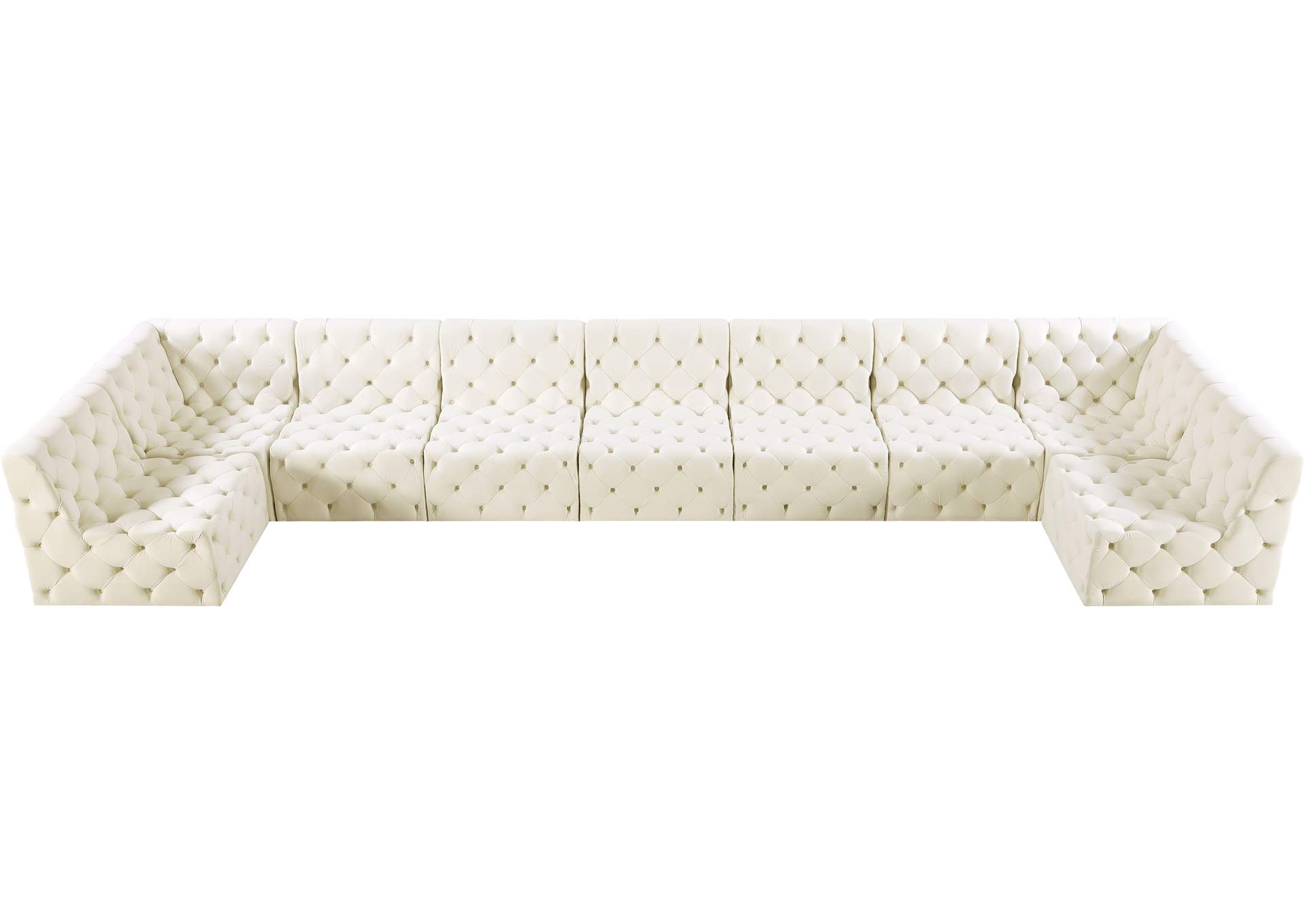 Tuft Cream Velvet Modular Sectional,Meridian Furniture