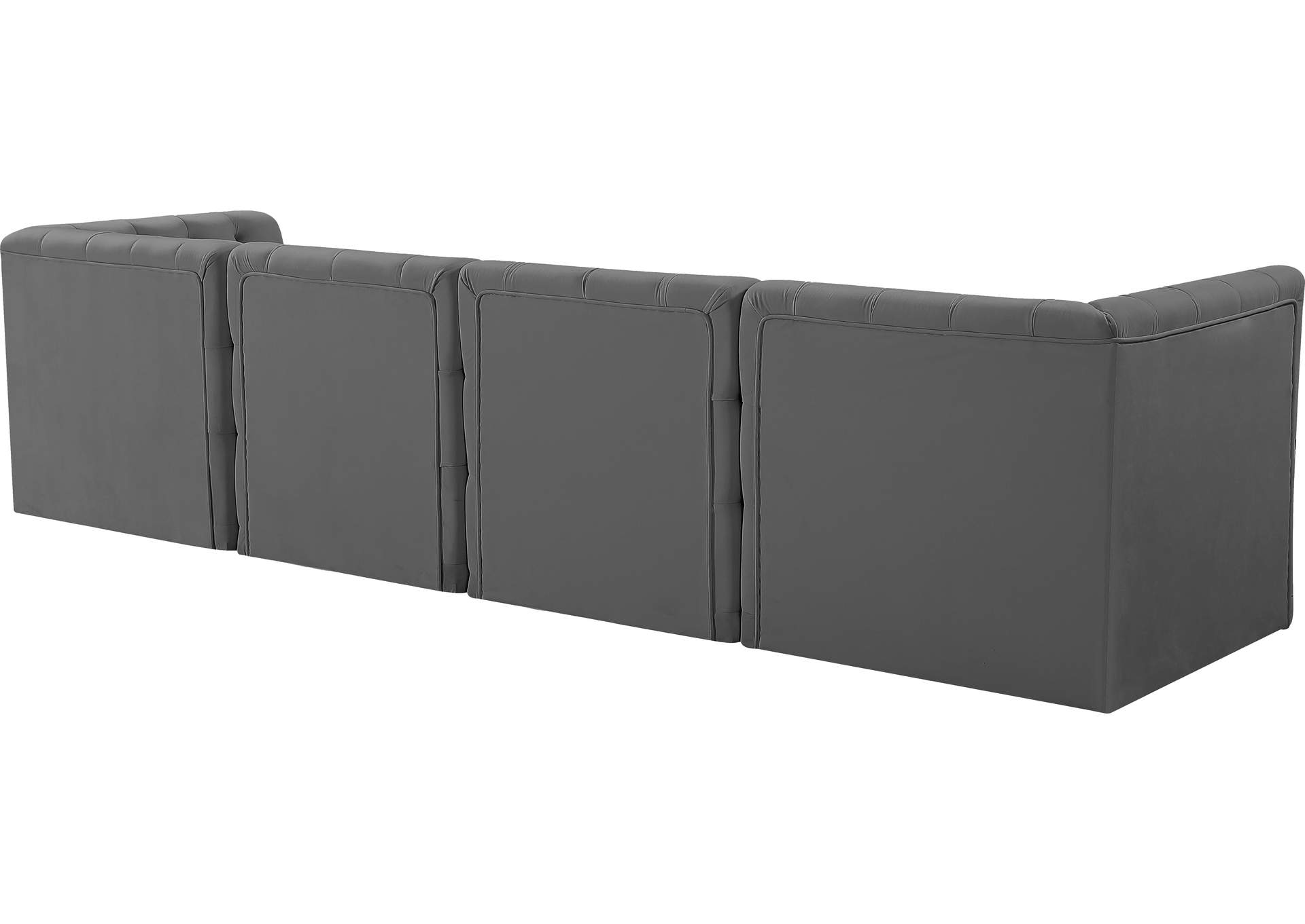 Tuft Grey Velvet Modular Sofa,Meridian Furniture