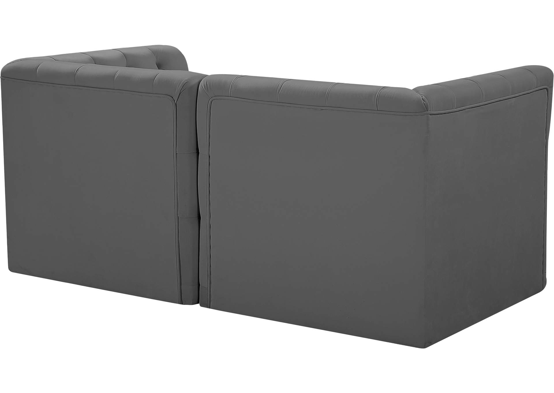 Tuft Grey Velvet Modular Sofa,Meridian Furniture