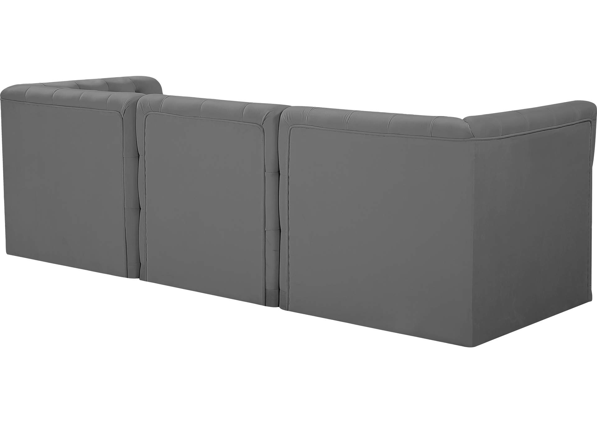 Tuft Grey Velvet Modular Sofa,Meridian Furniture