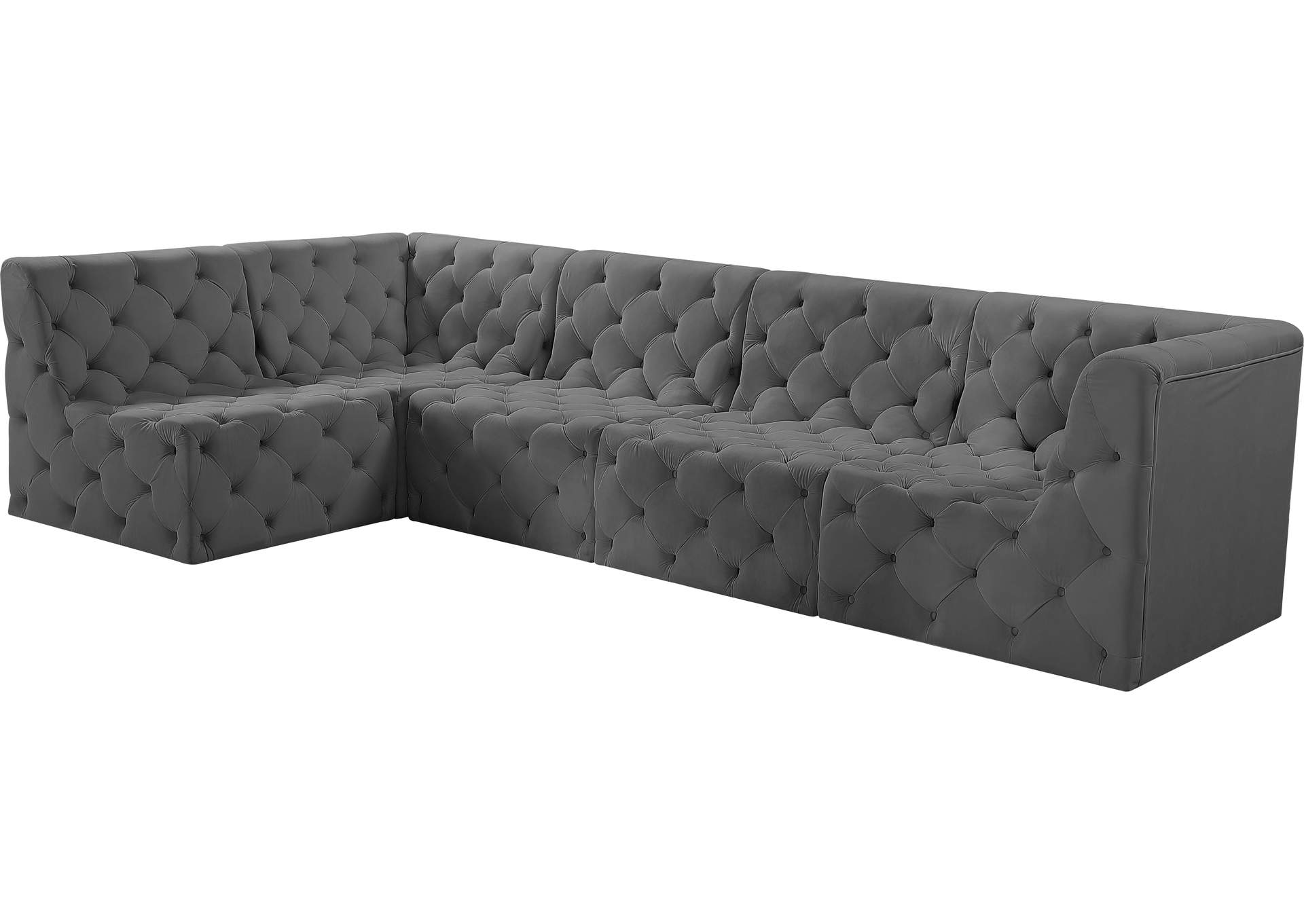 Tuft Grey Velvet Modular Sectional,Meridian Furniture