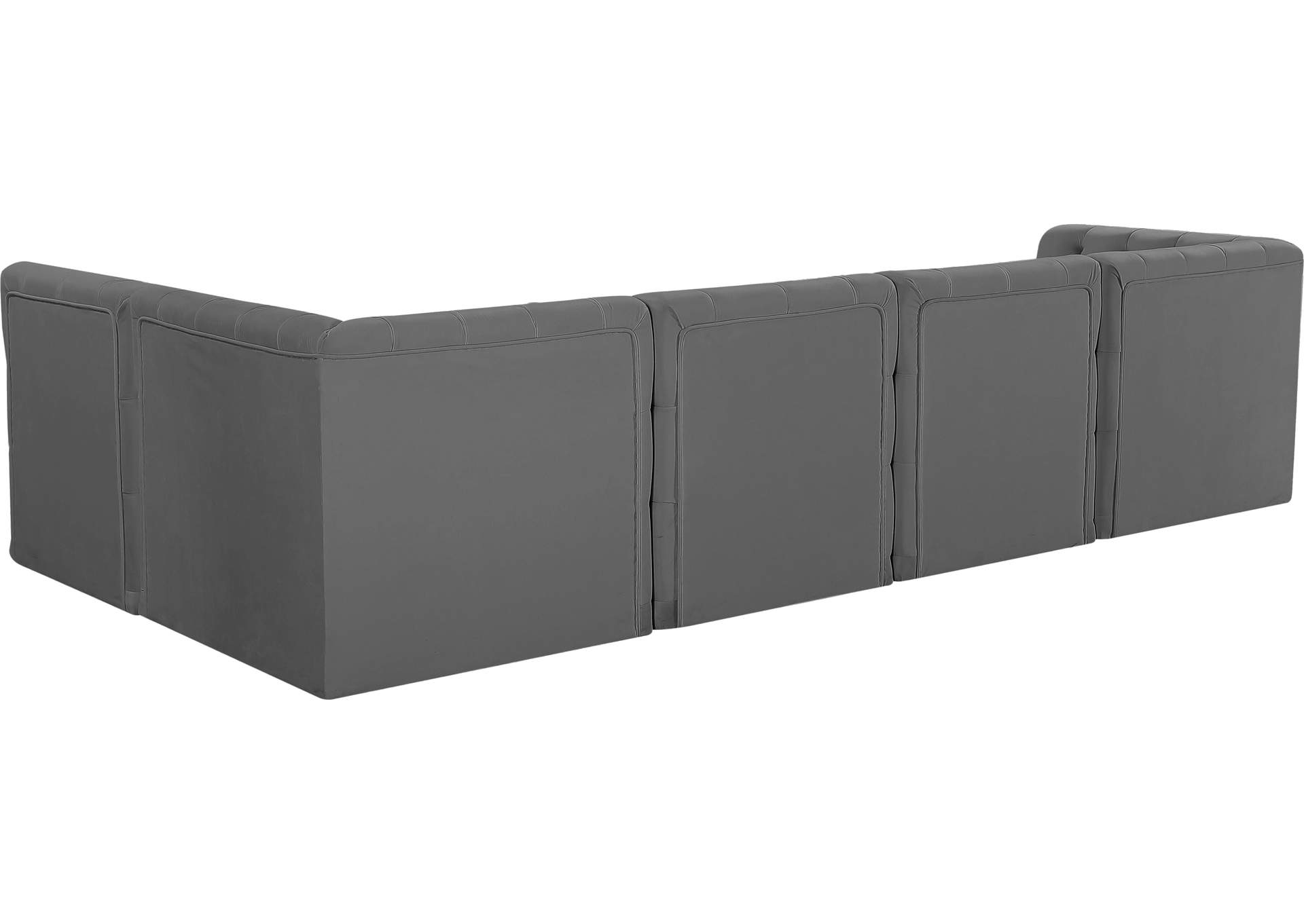 Tuft Grey Velvet Modular Sectional,Meridian Furniture