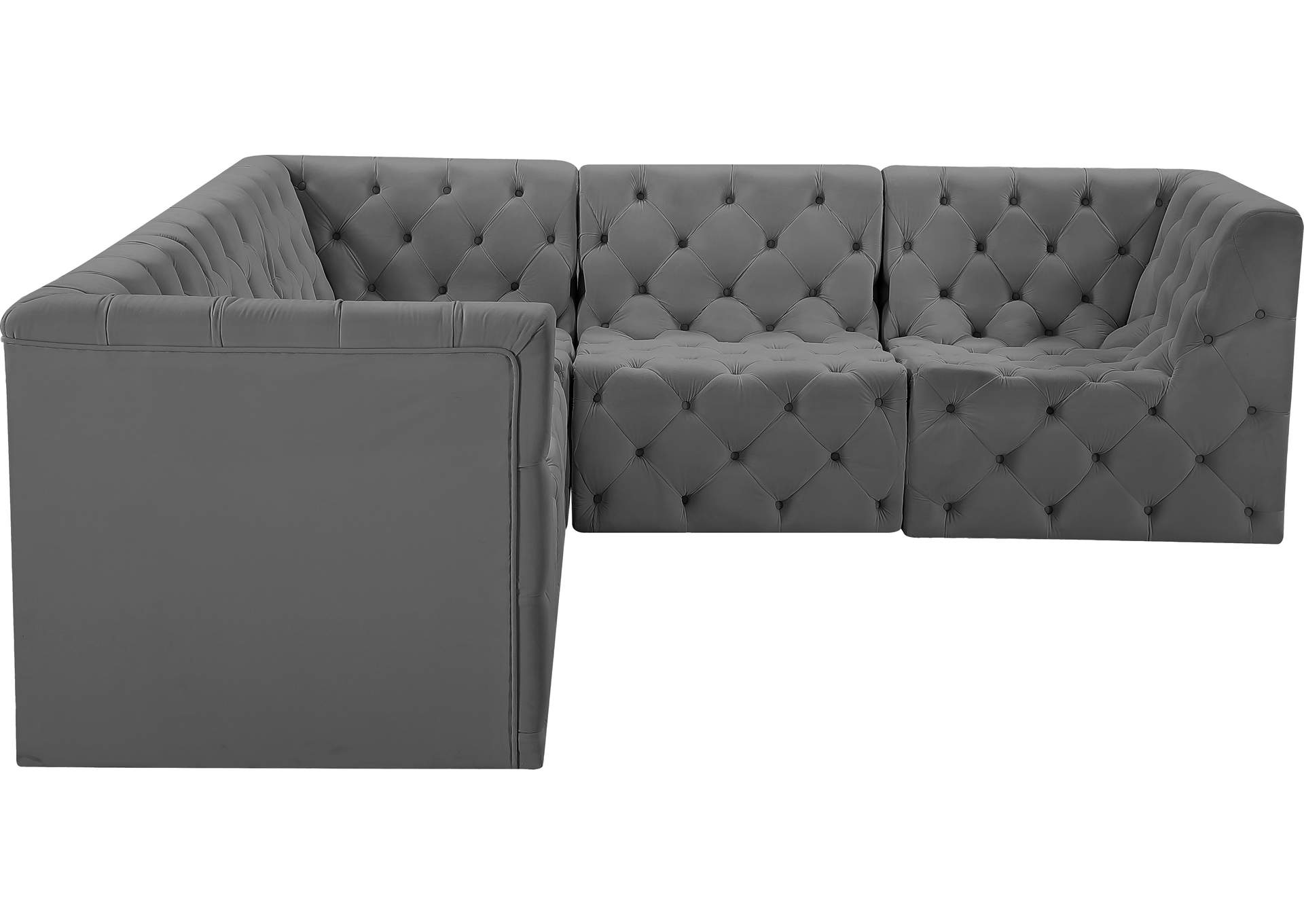 Tuft Grey Velvet Modular Sectional,Meridian Furniture