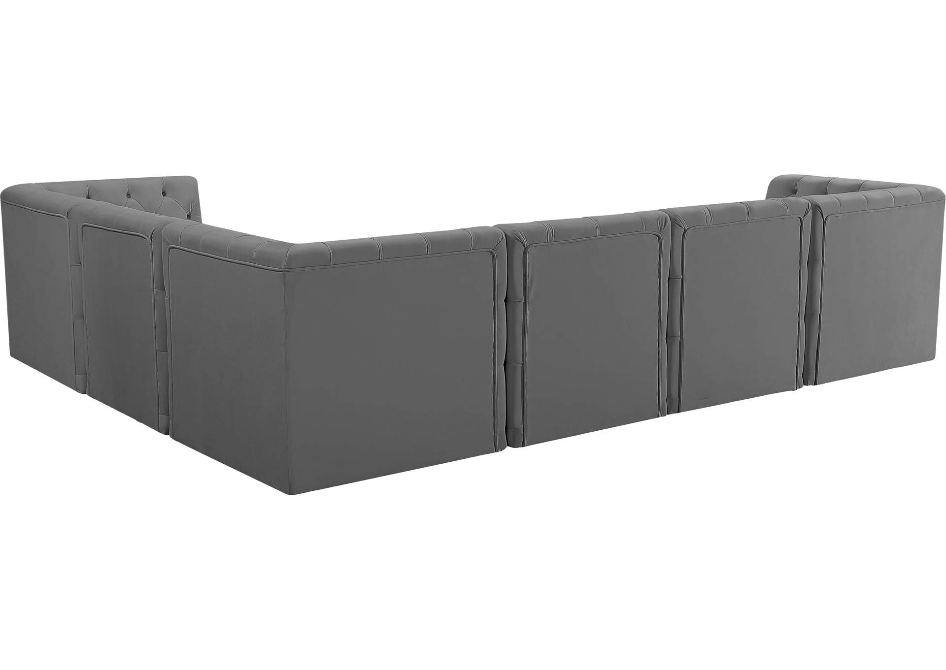 Tuft Grey Velvet Modular Sectional,Meridian Furniture