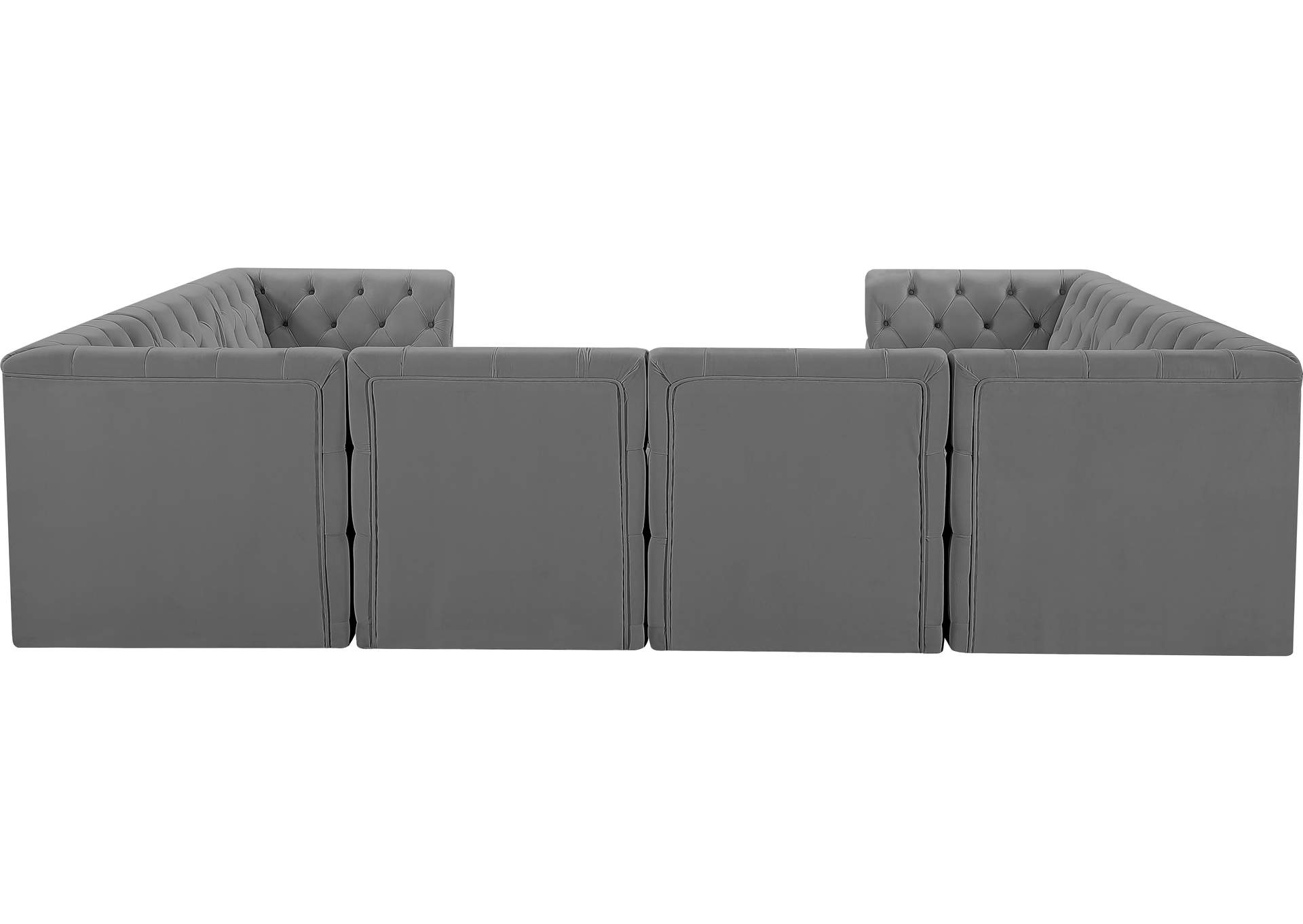 Tuft Grey Velvet Modular Sectional,Meridian Furniture