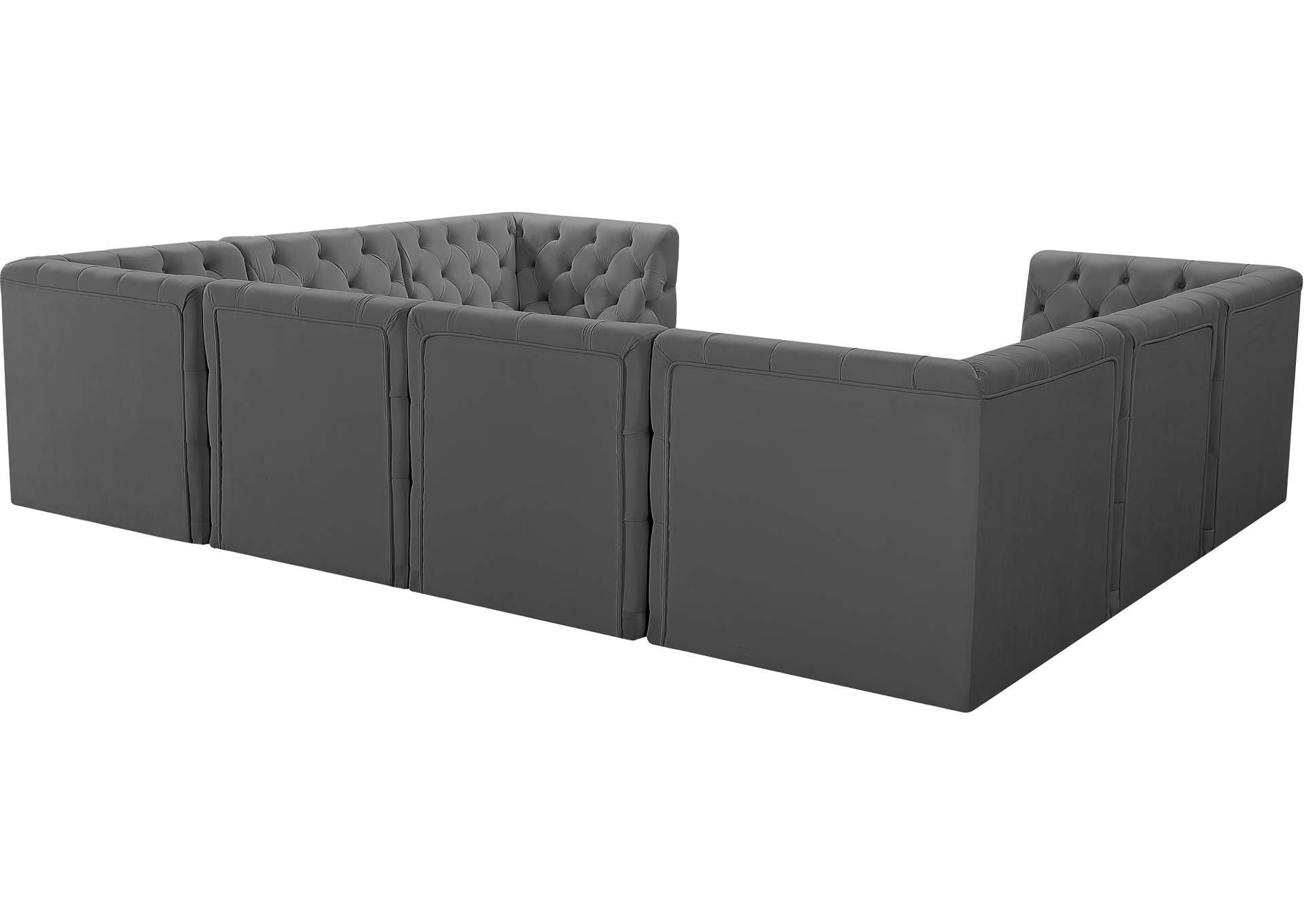 Tuft Grey Velvet Modular Sectional,Meridian Furniture