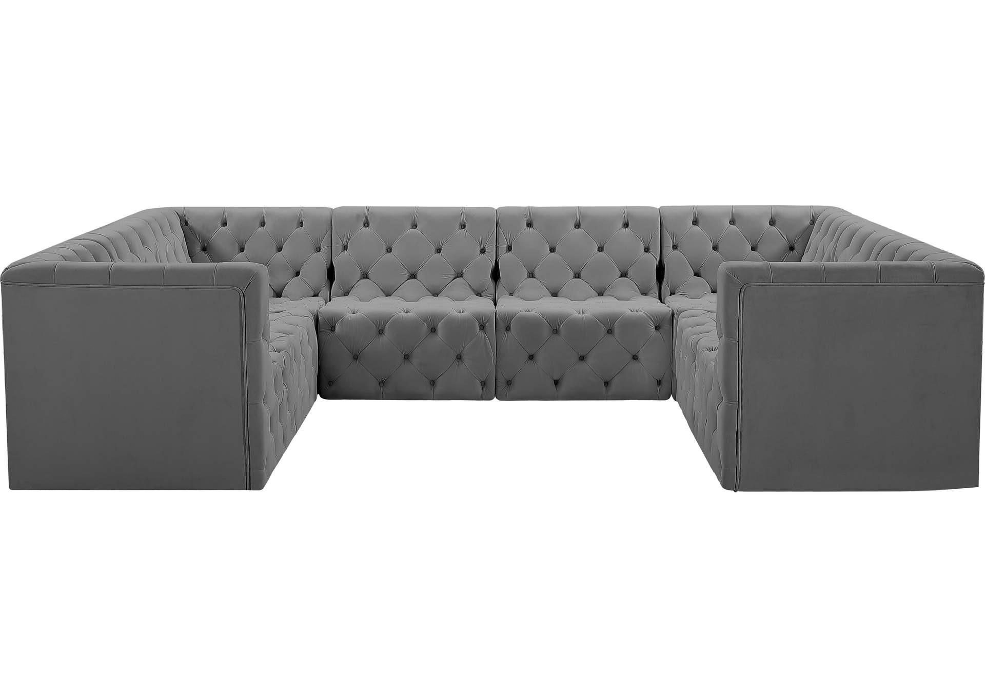 Tuft Grey Velvet Modular Sectional,Meridian Furniture