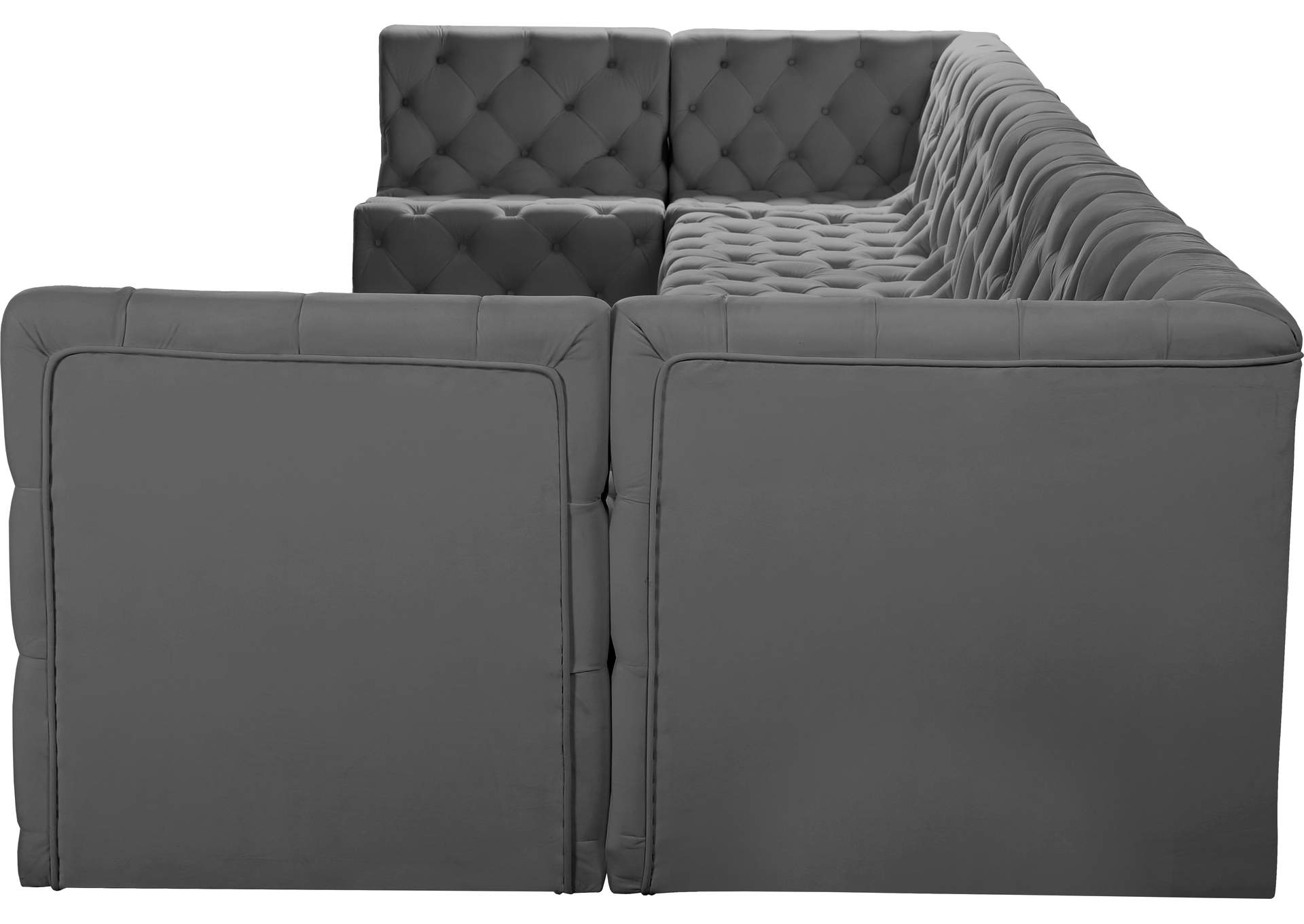 Tuft Grey Velvet Modular Sectional,Meridian Furniture