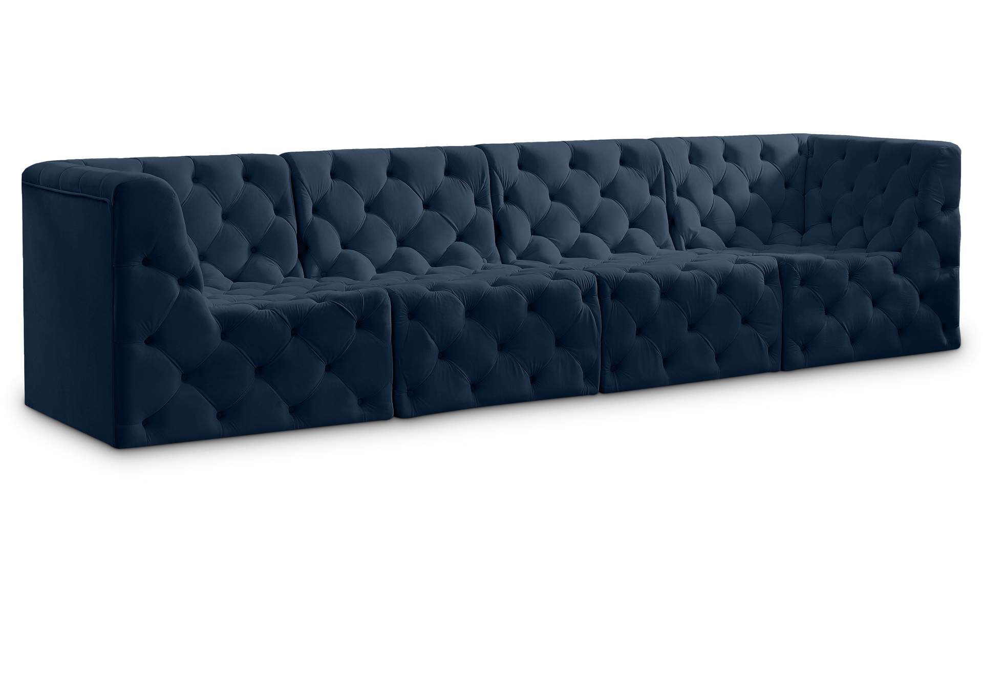 Tuft Navy Velvet Modular Sofa,Meridian Furniture