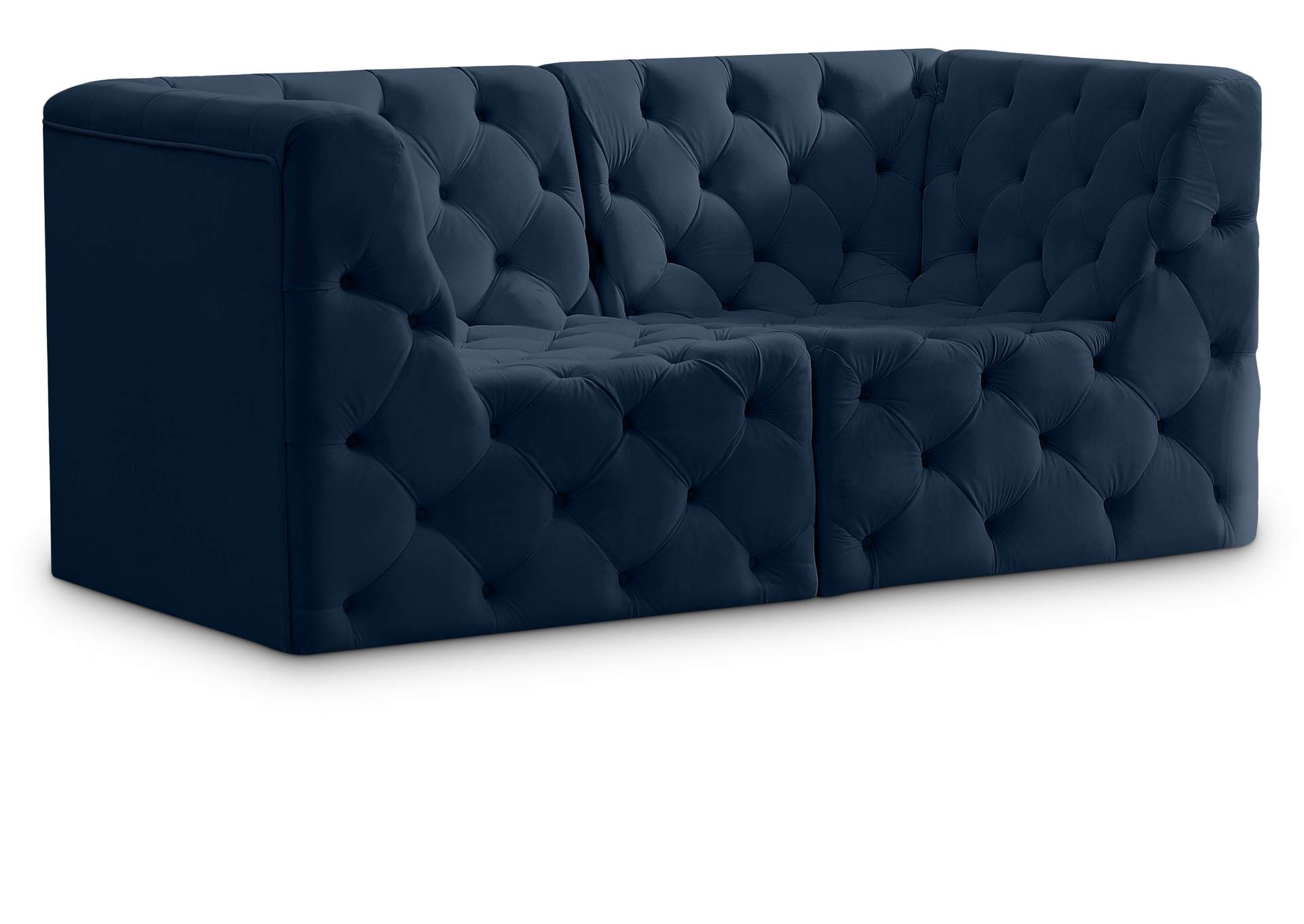 Tuft Navy Velvet Modular Sofa,Meridian Furniture