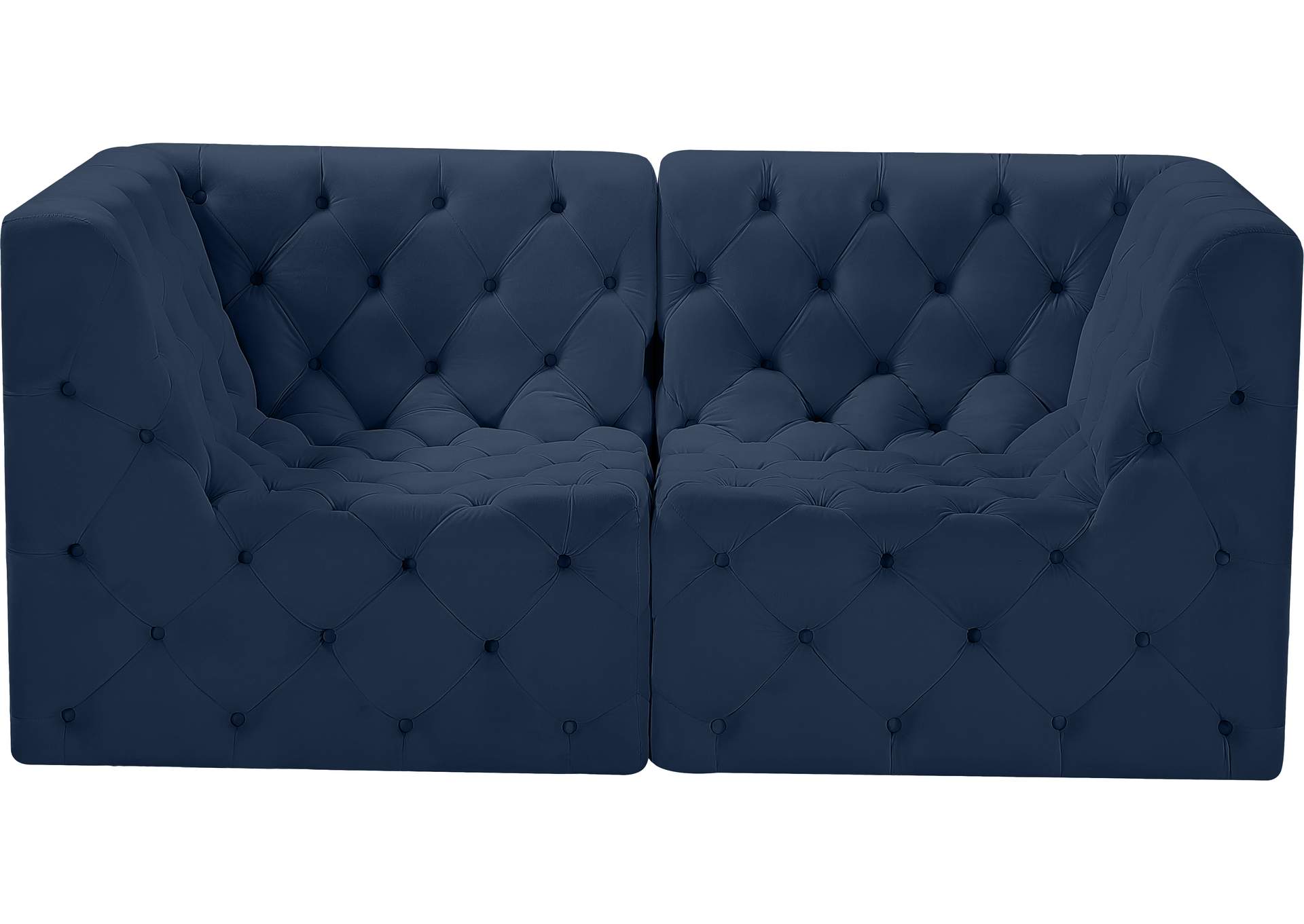 Tuft Navy Velvet Modular Sofa,Meridian Furniture