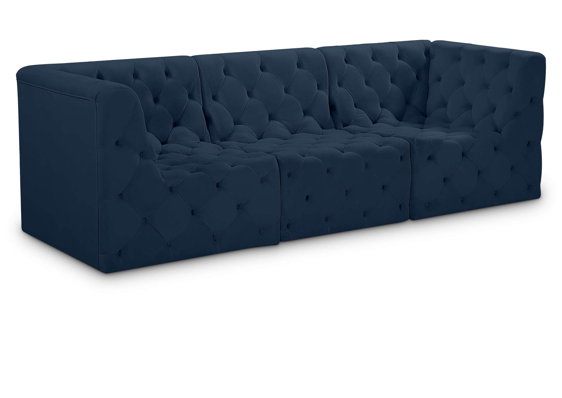 Tuft Navy Velvet Modular Sofa,Meridian Furniture