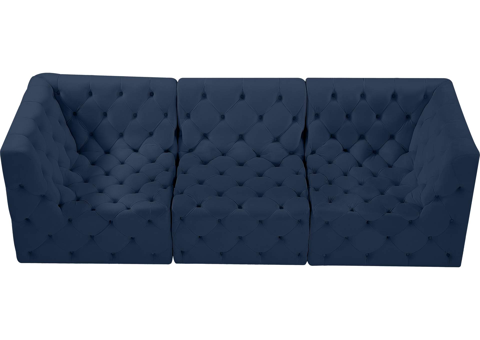 Tuft Navy Velvet Modular Sofa,Meridian Furniture