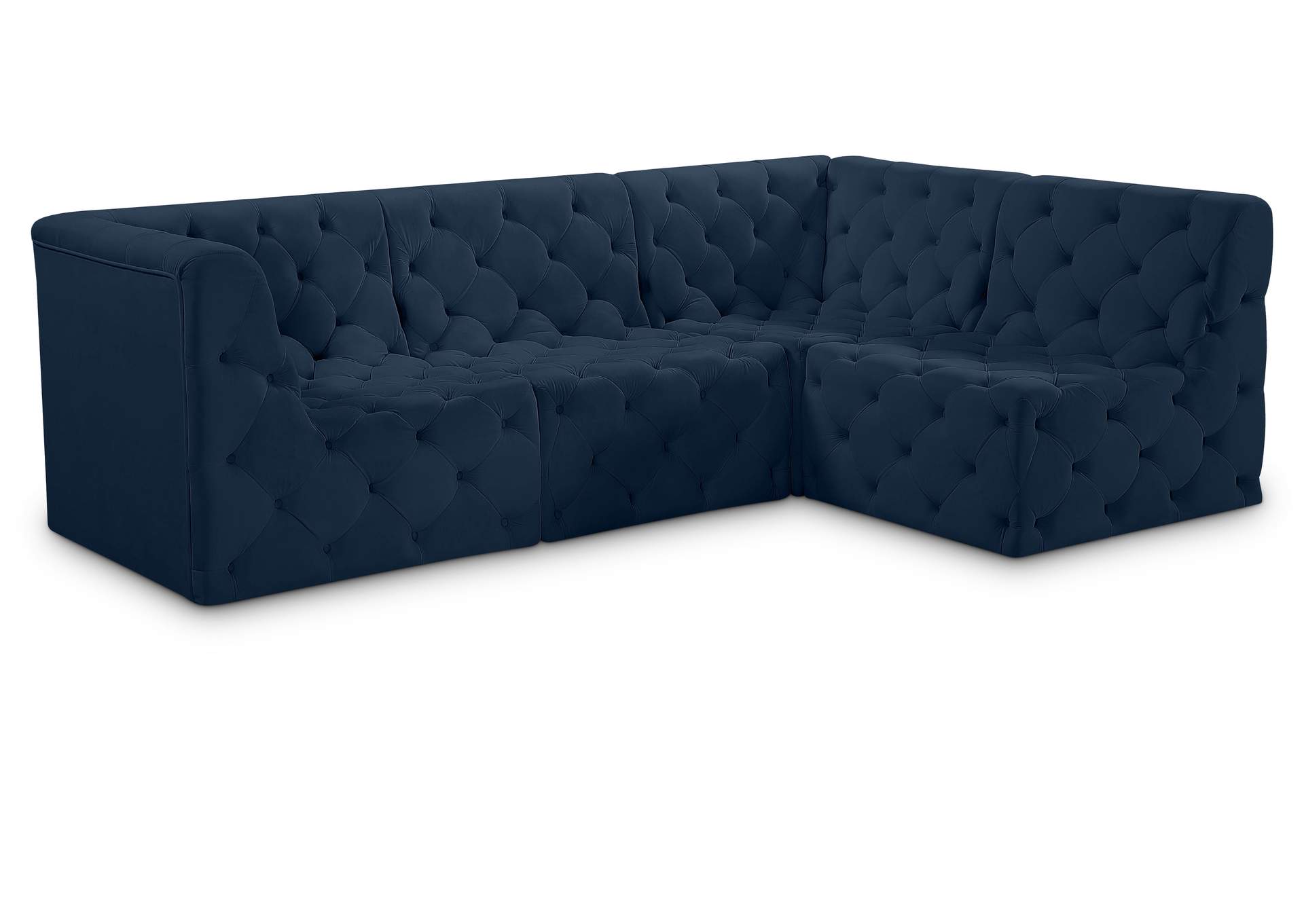 Tuft Navy Velvet Modular Sectional,Meridian Furniture