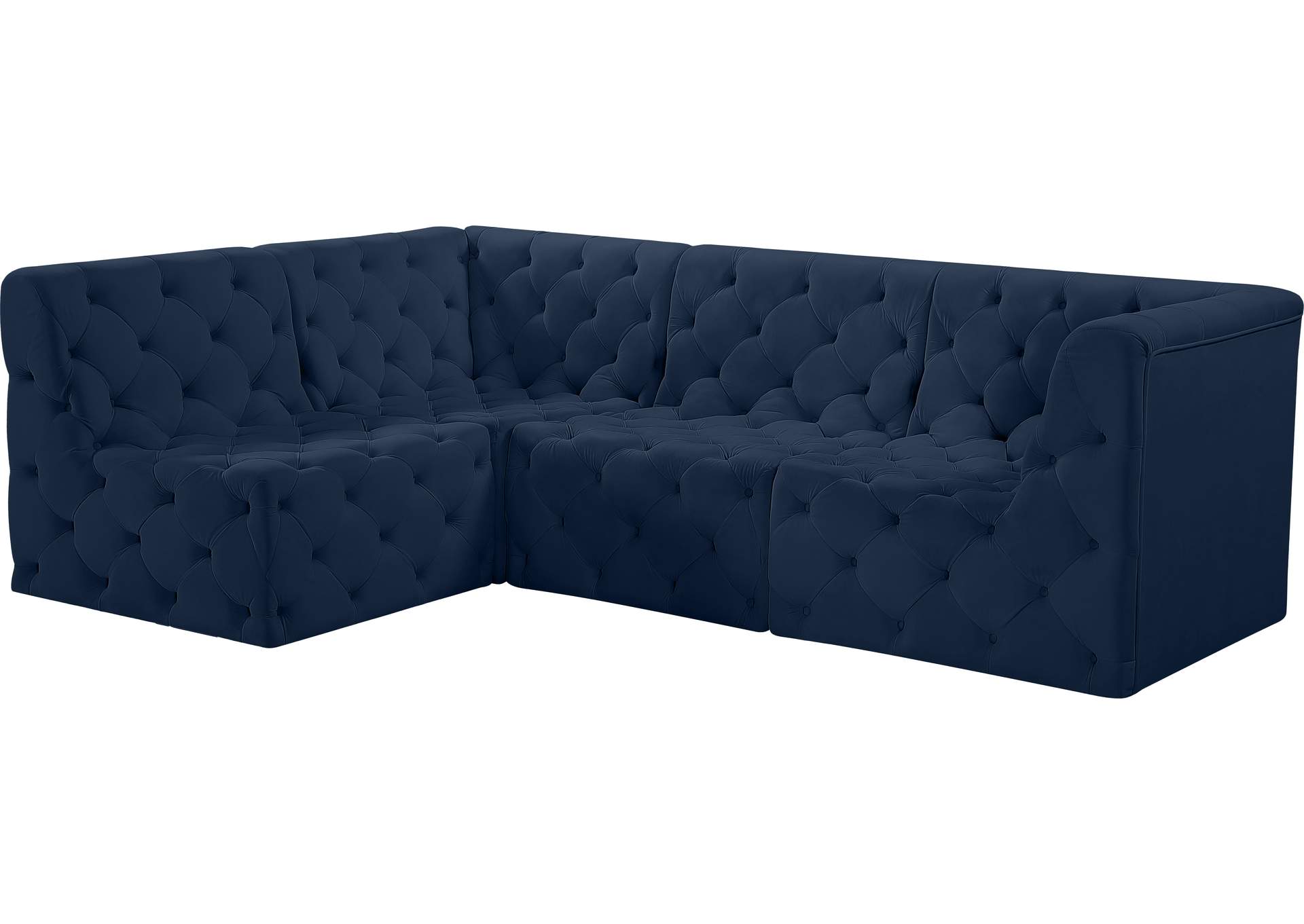 Tuft Navy Velvet Modular Sectional,Meridian Furniture