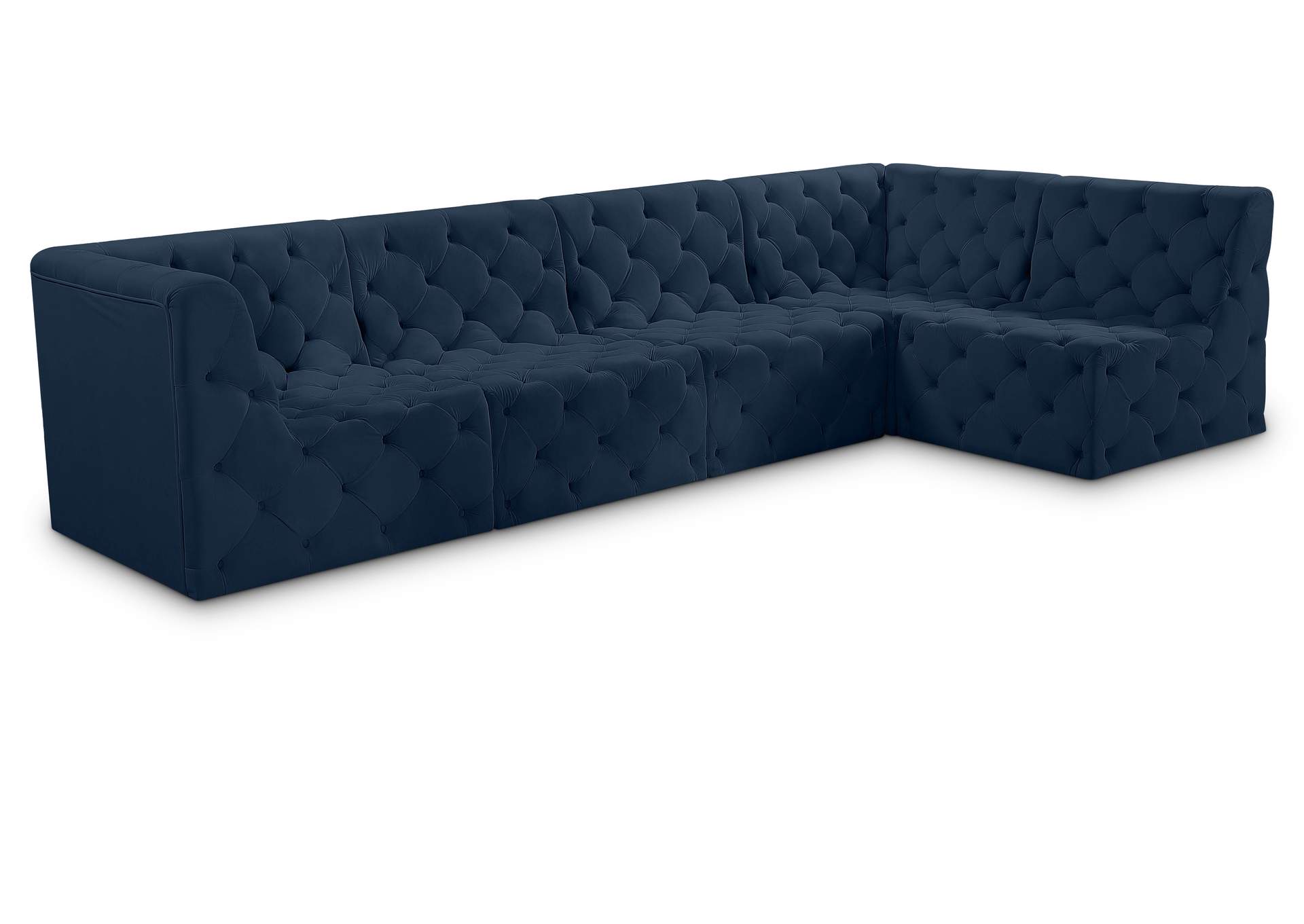 Tuft Navy Velvet Modular Sectional,Meridian Furniture