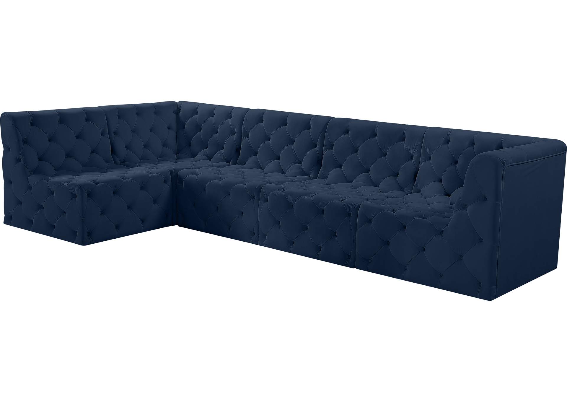 Tuft Navy Velvet Modular Sectional,Meridian Furniture