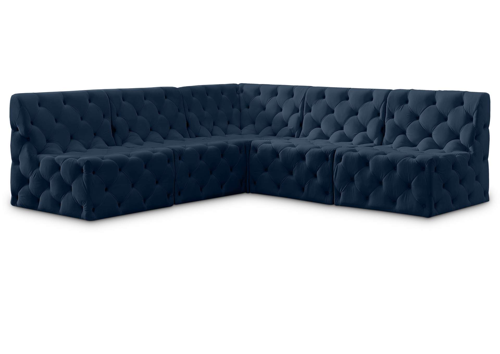 Tuft Navy Velvet Modular Sectional,Meridian Furniture