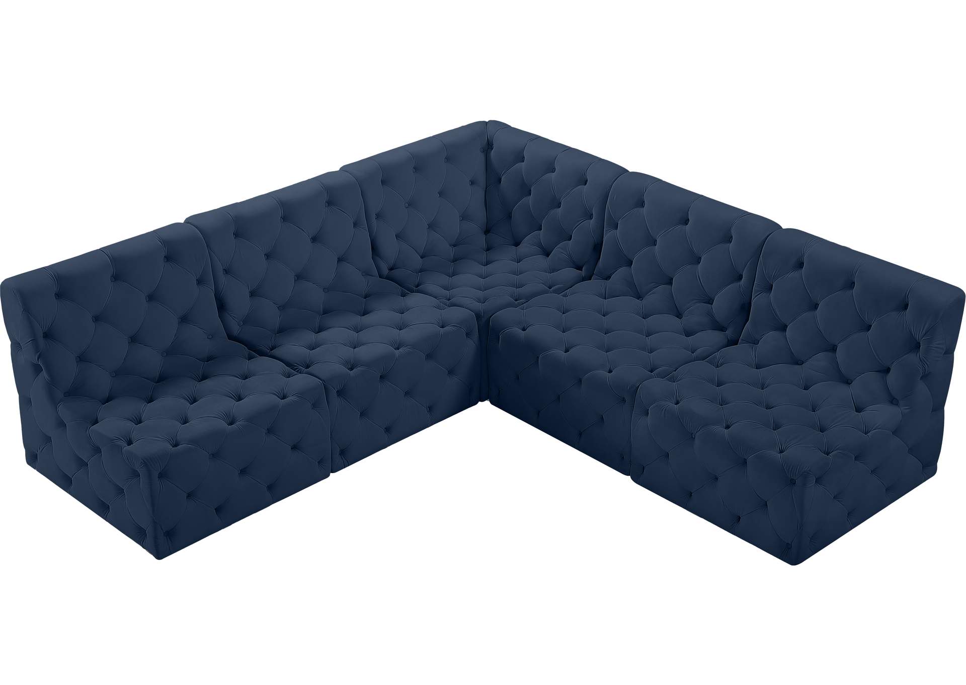 Tuft Navy Velvet Modular Sectional,Meridian Furniture