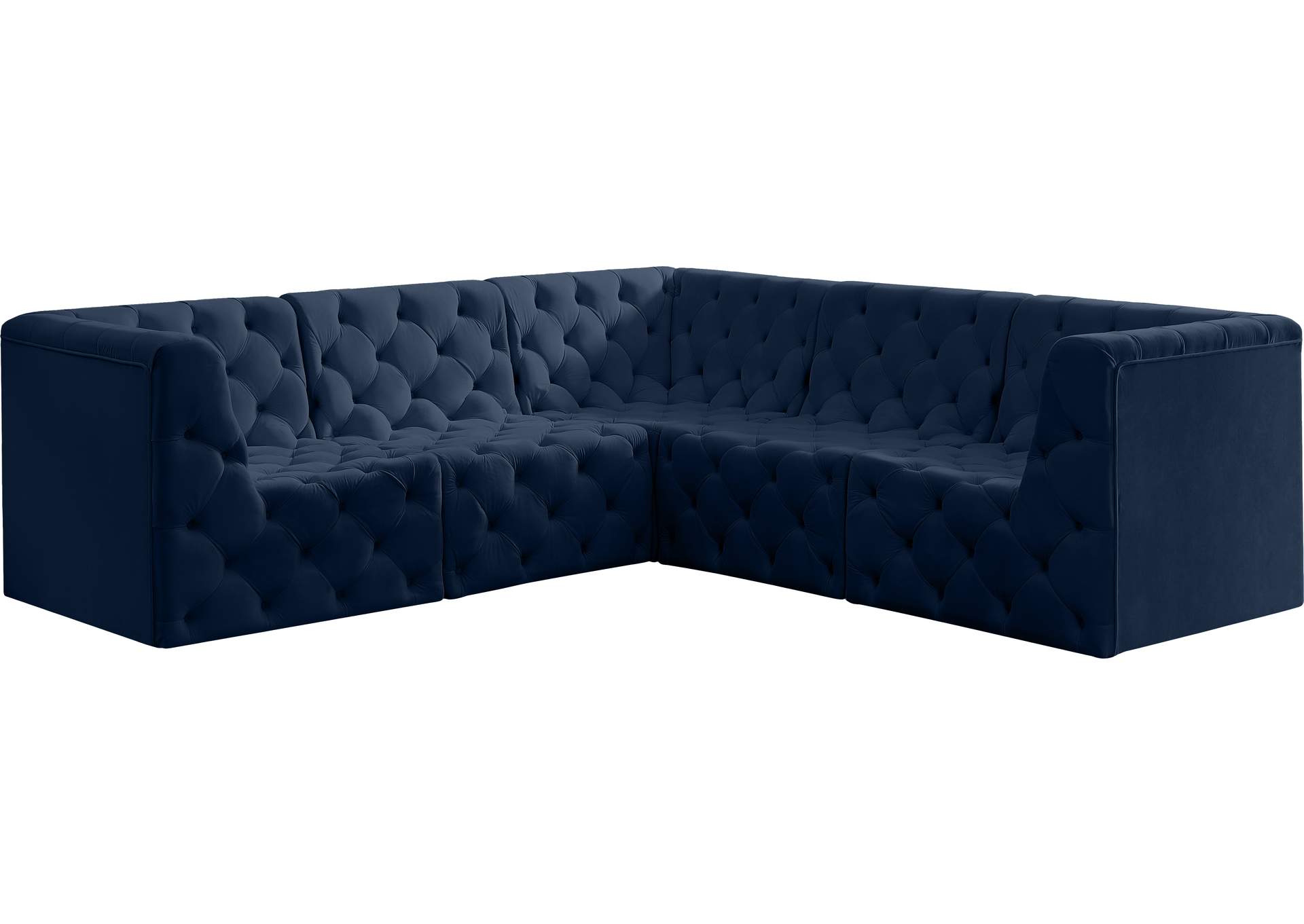 Tuft Navy Velvet Modular Sectional,Meridian Furniture