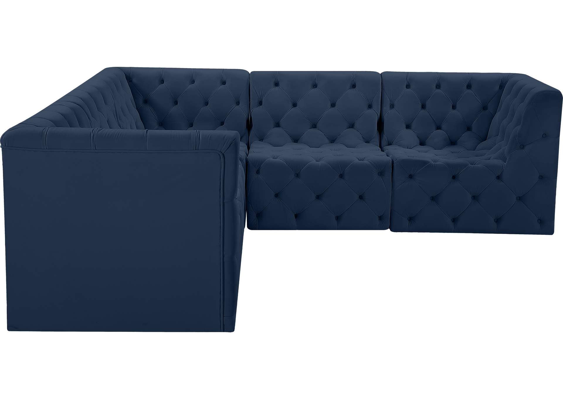 Tuft Navy Velvet Modular Sectional,Meridian Furniture