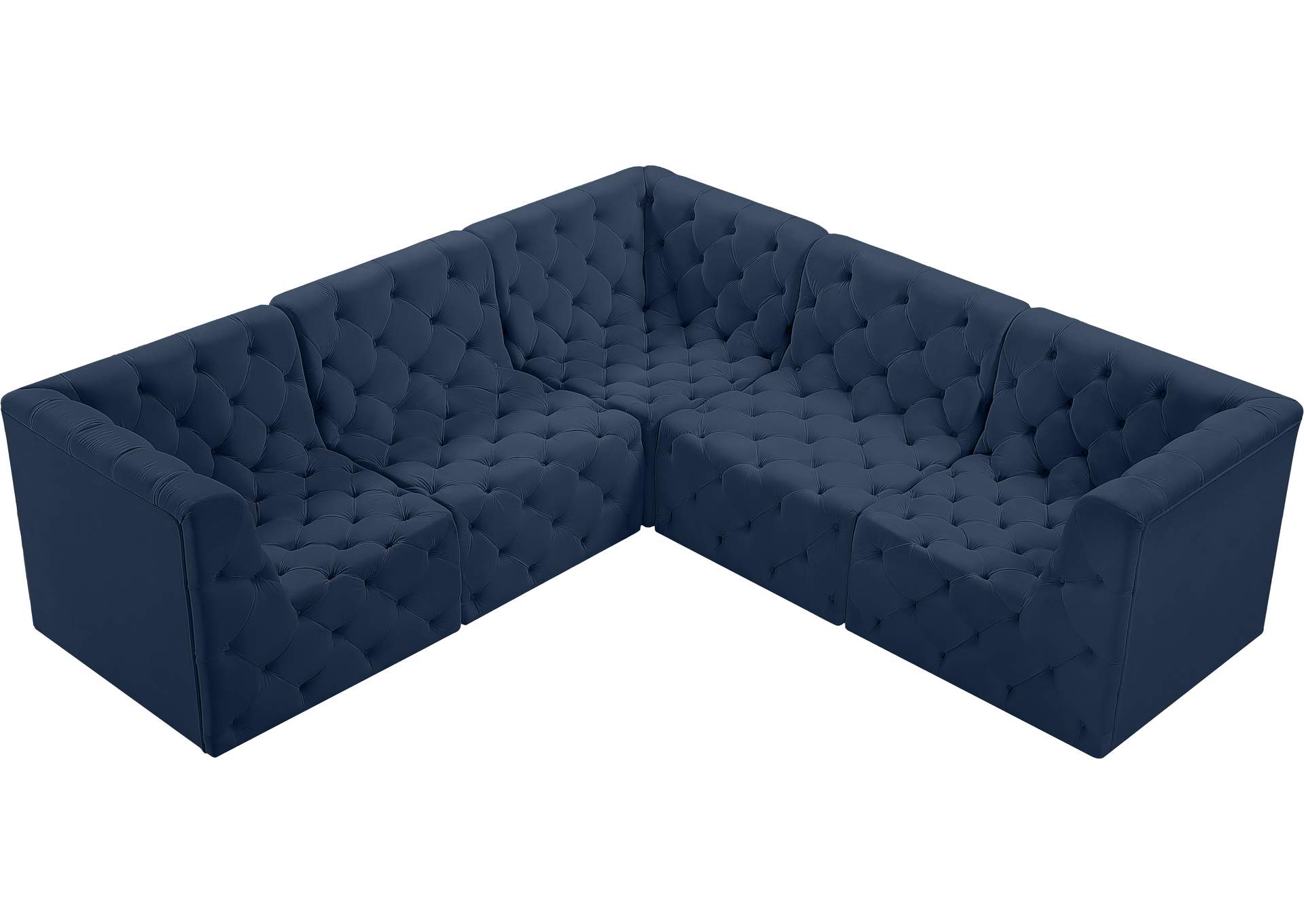 Tuft Navy Velvet Modular Sectional,Meridian Furniture