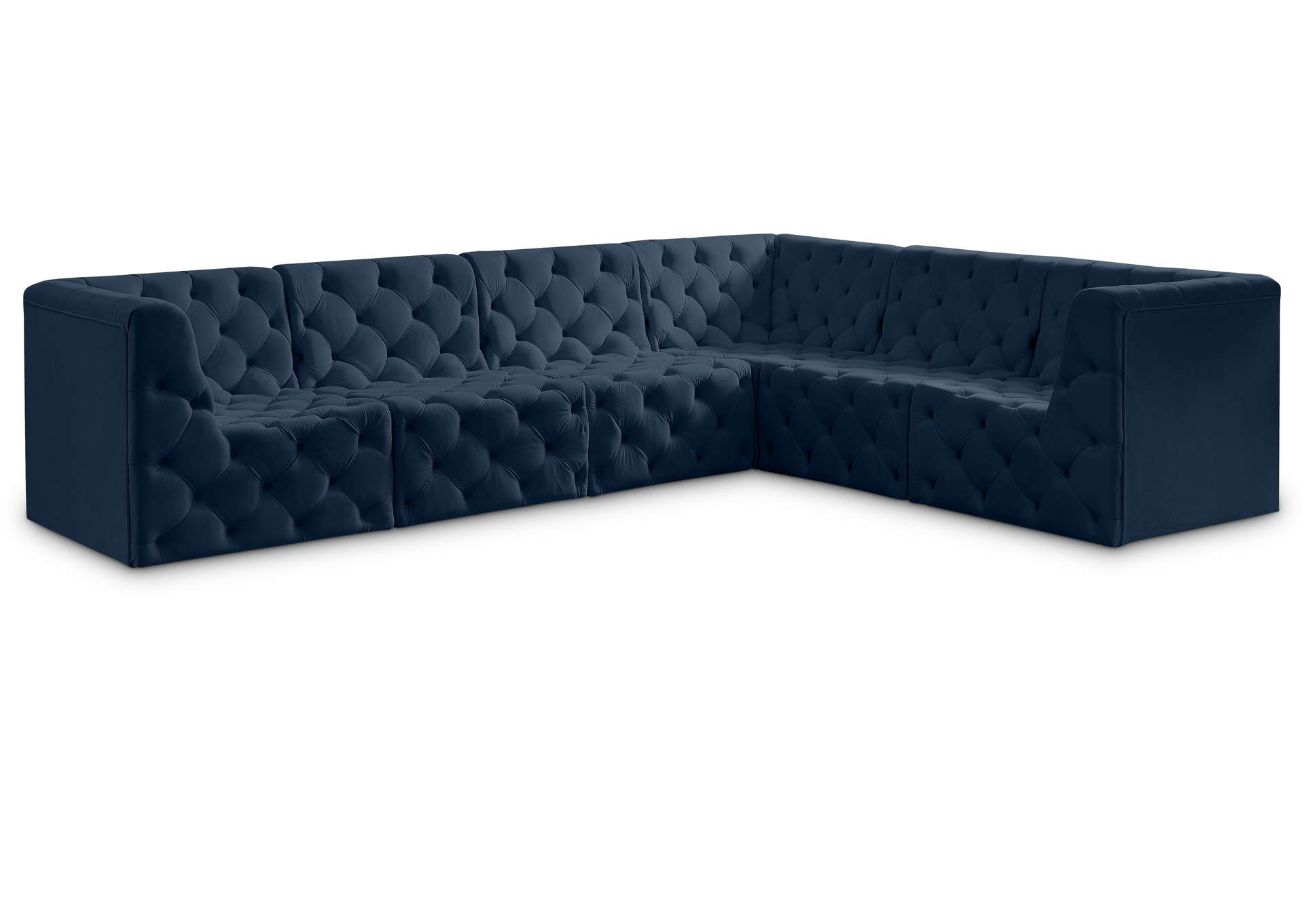 Tuft Navy Velvet Modular Sectional,Meridian Furniture