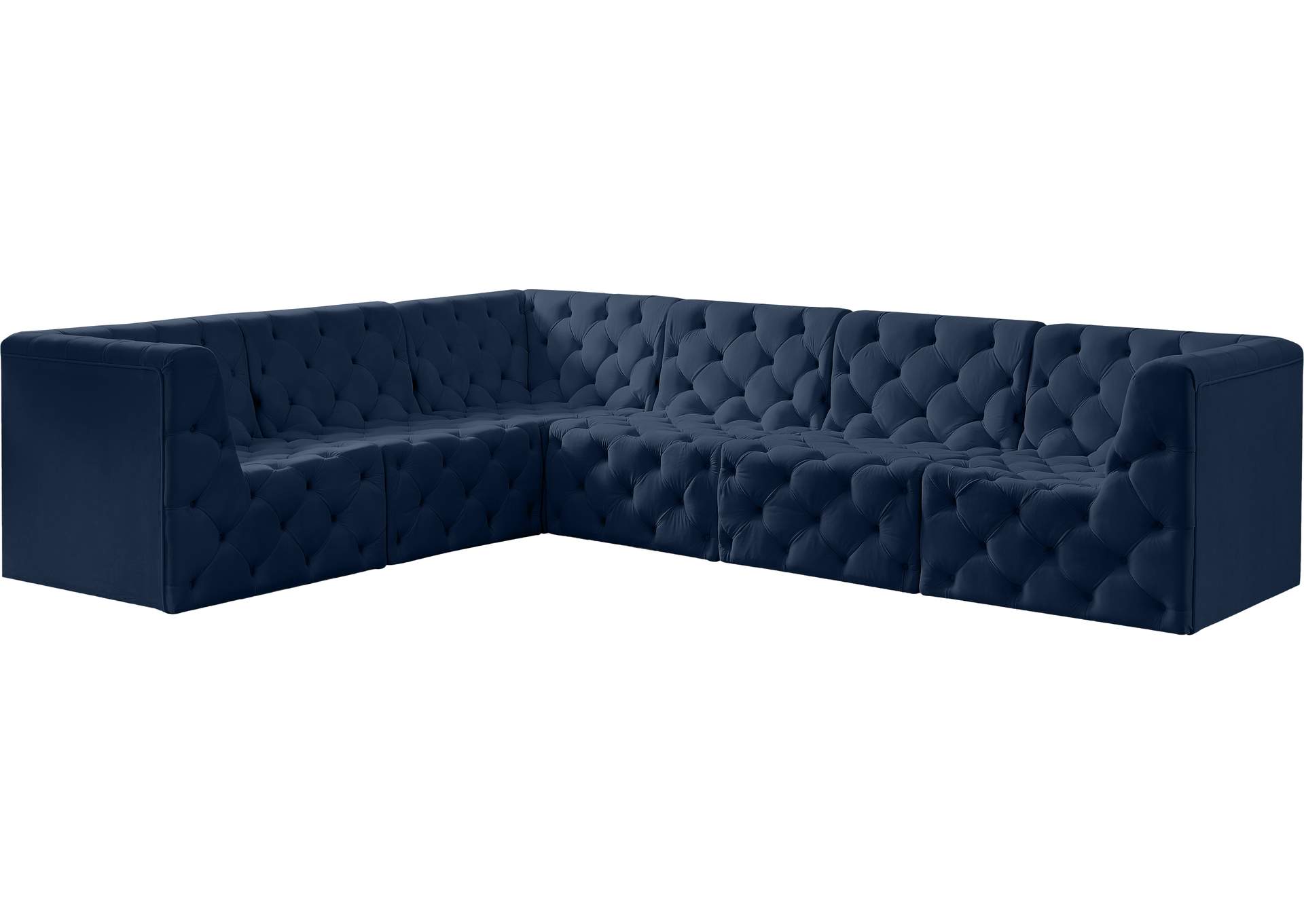 Tuft Navy Velvet Modular Sectional,Meridian Furniture