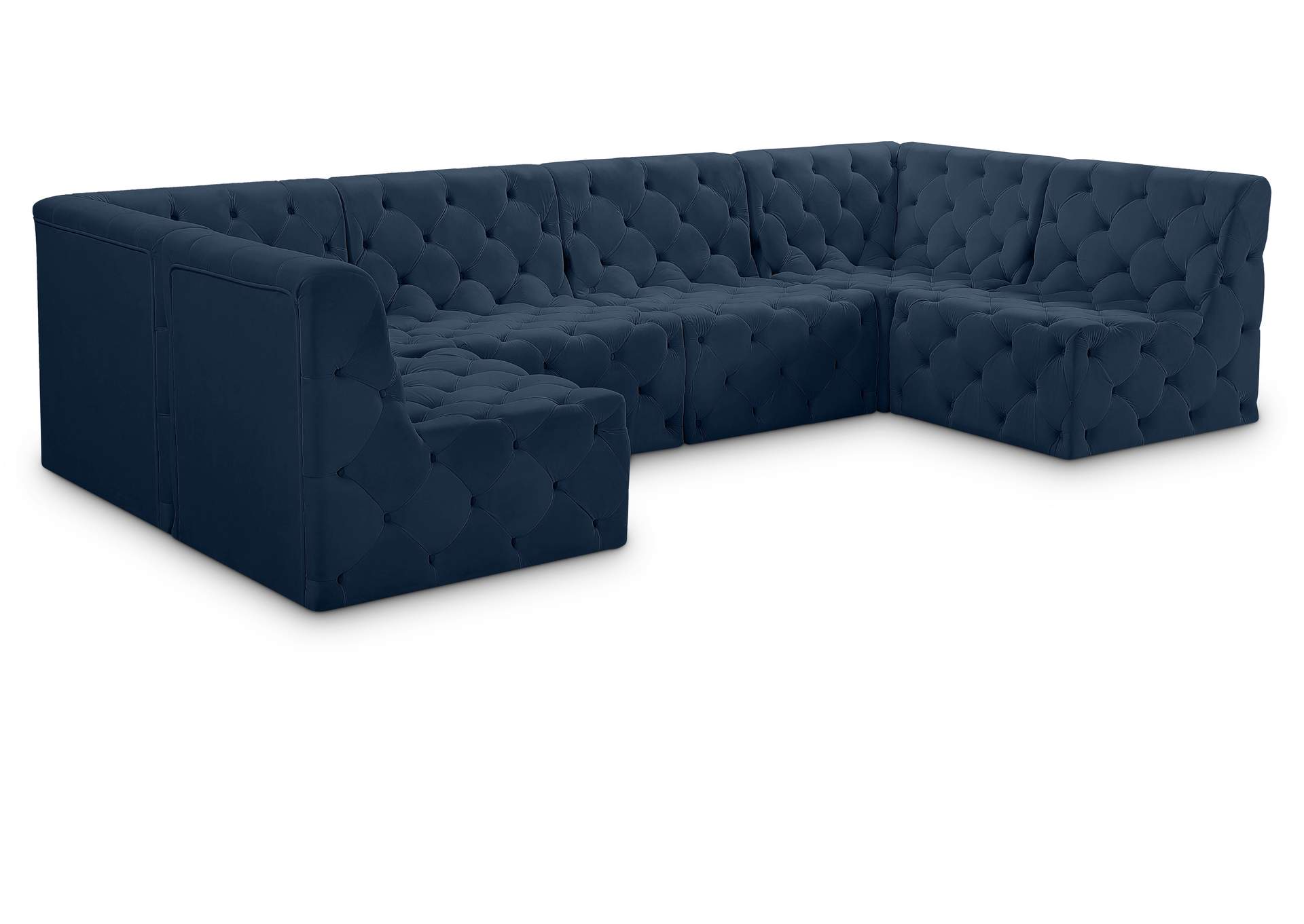 Tuft Navy Velvet Modular Sectional,Meridian Furniture