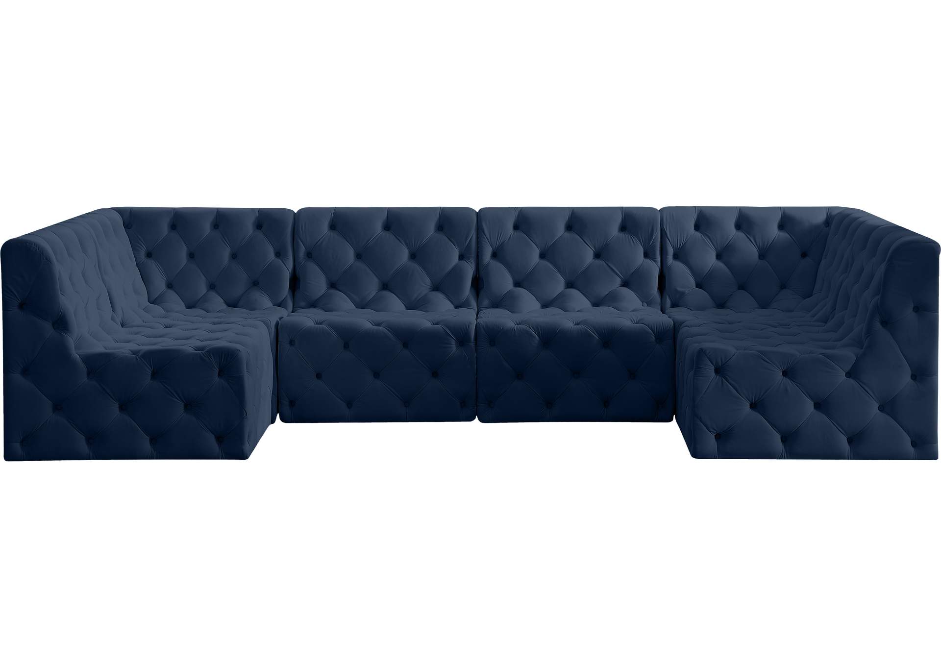 Tuft Navy Velvet Modular Sectional,Meridian Furniture