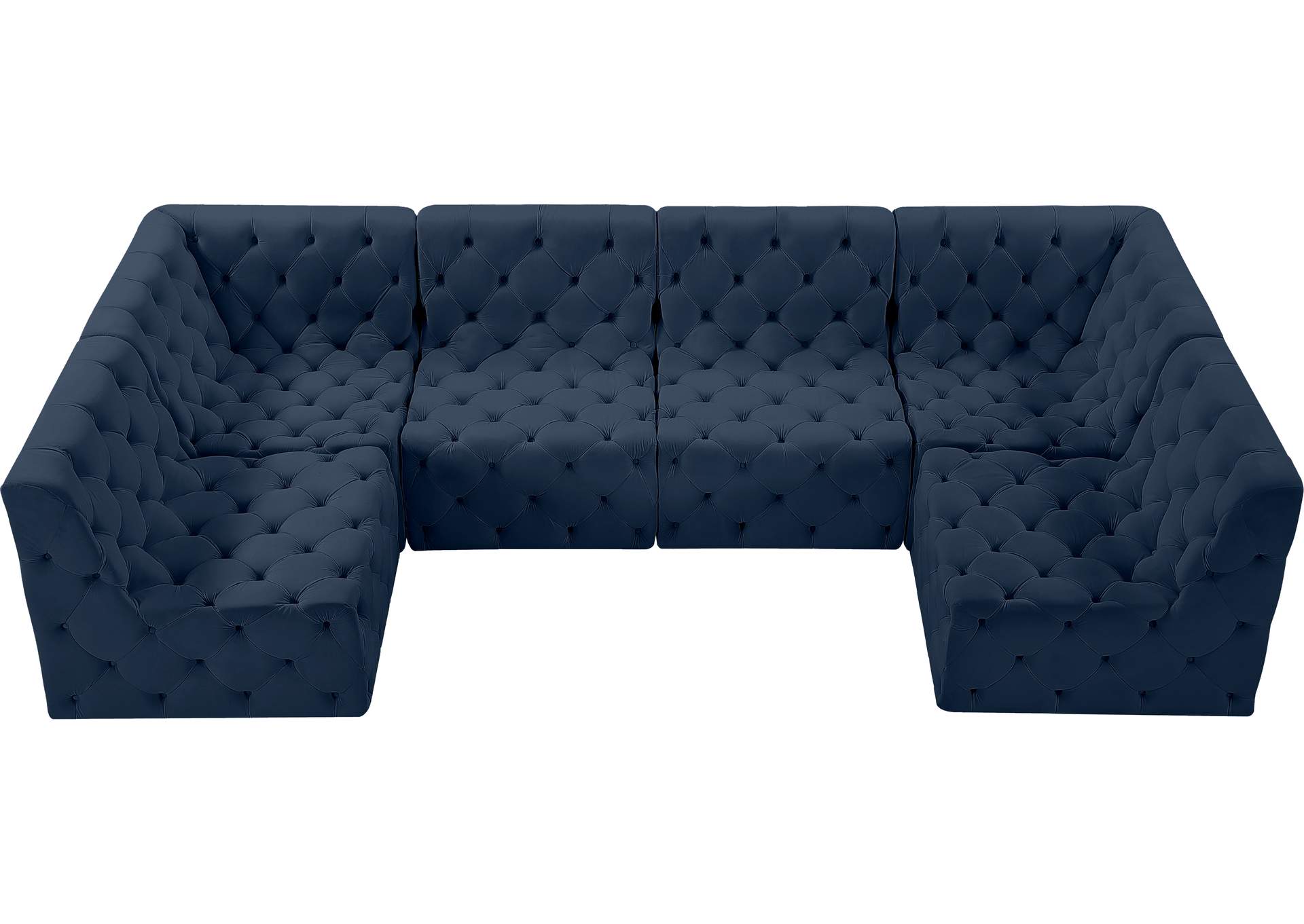 Tuft Navy Velvet Modular Sectional,Meridian Furniture