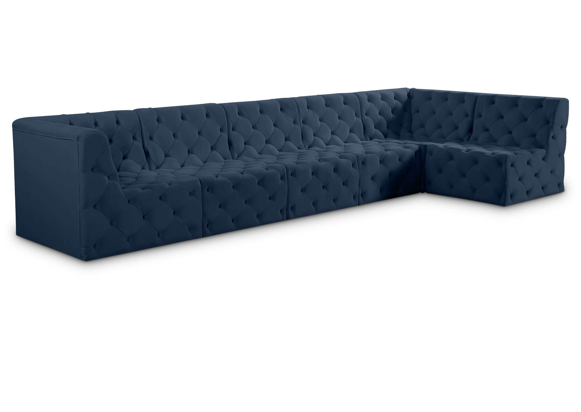 Tuft Navy Velvet Modular Sectional,Meridian Furniture