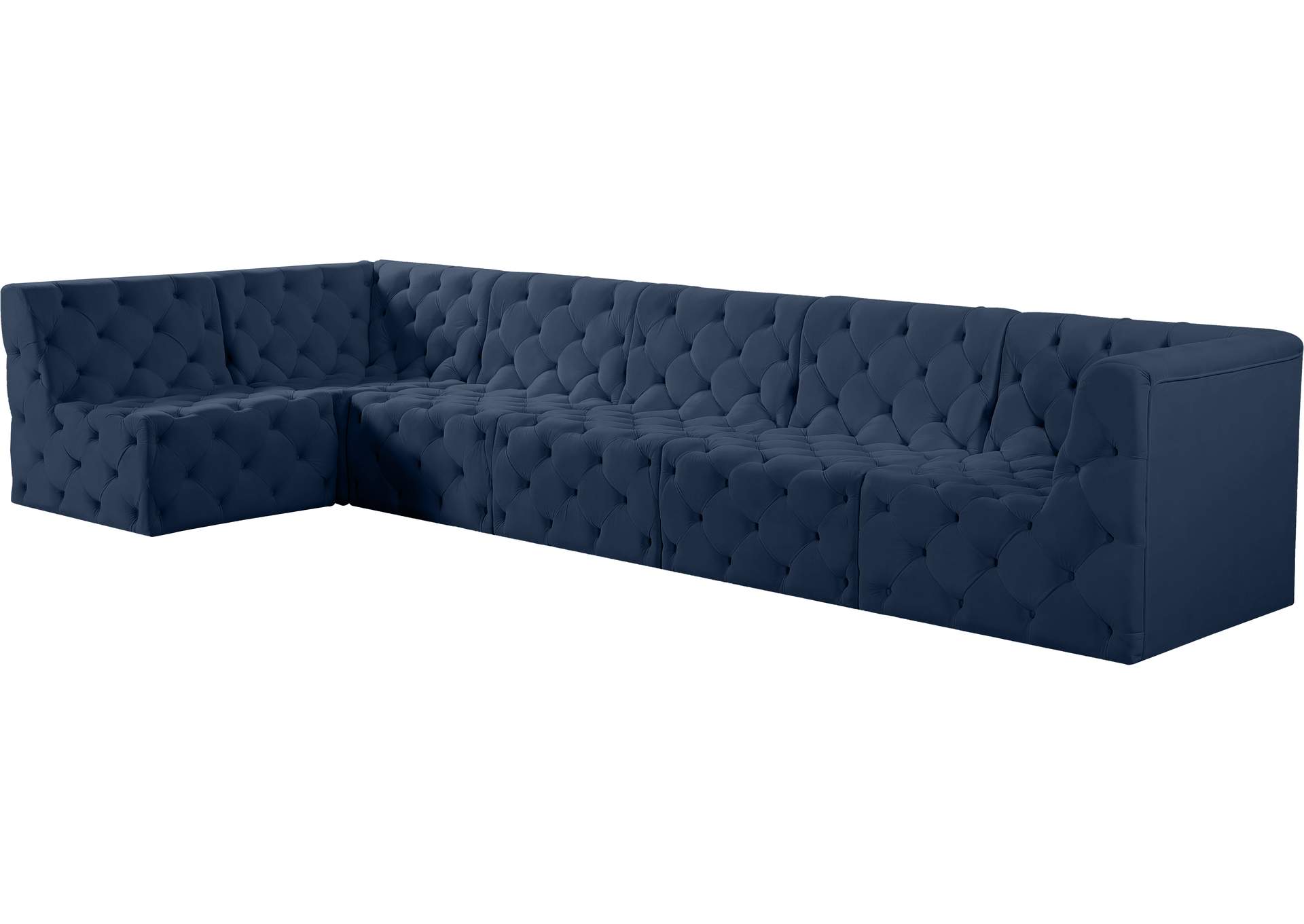 Tuft Navy Velvet Modular Sectional,Meridian Furniture