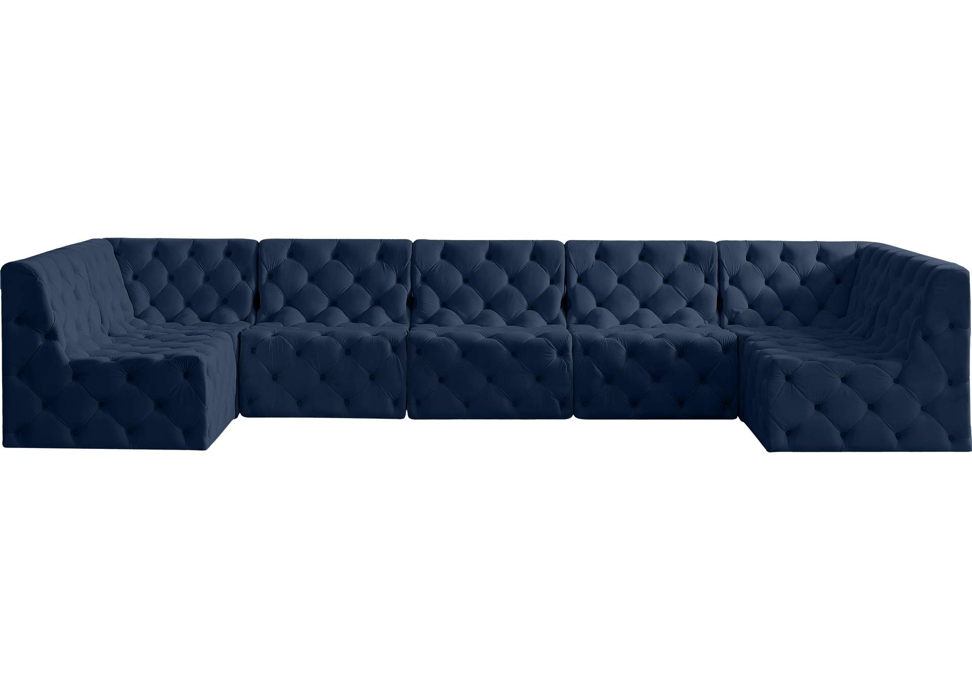 Tuft Navy Velvet Modular Sectional,Meridian Furniture