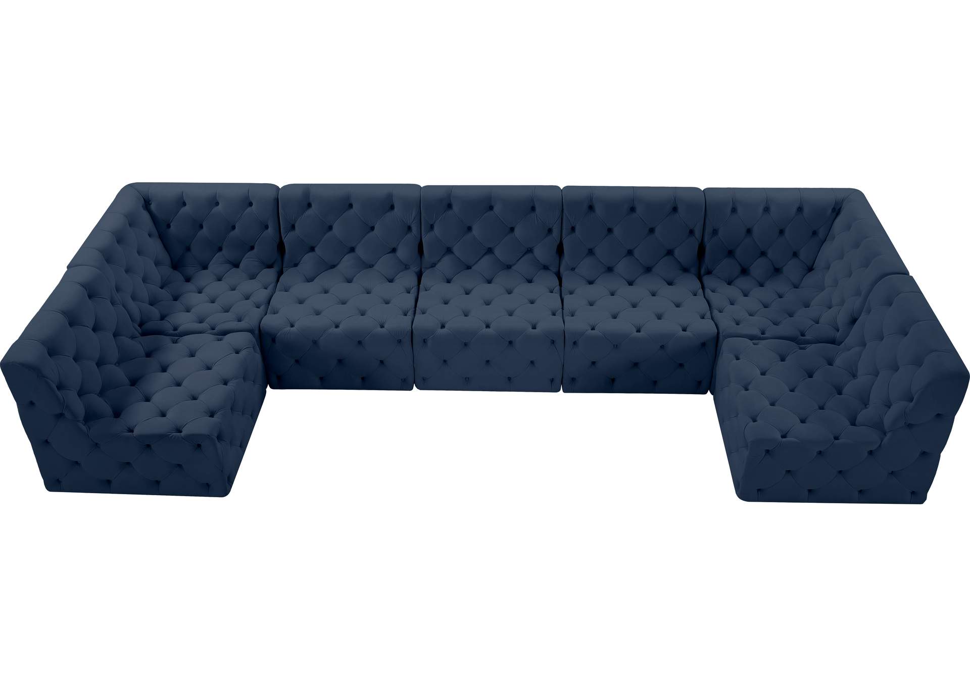 Tuft Navy Velvet Modular Sectional,Meridian Furniture