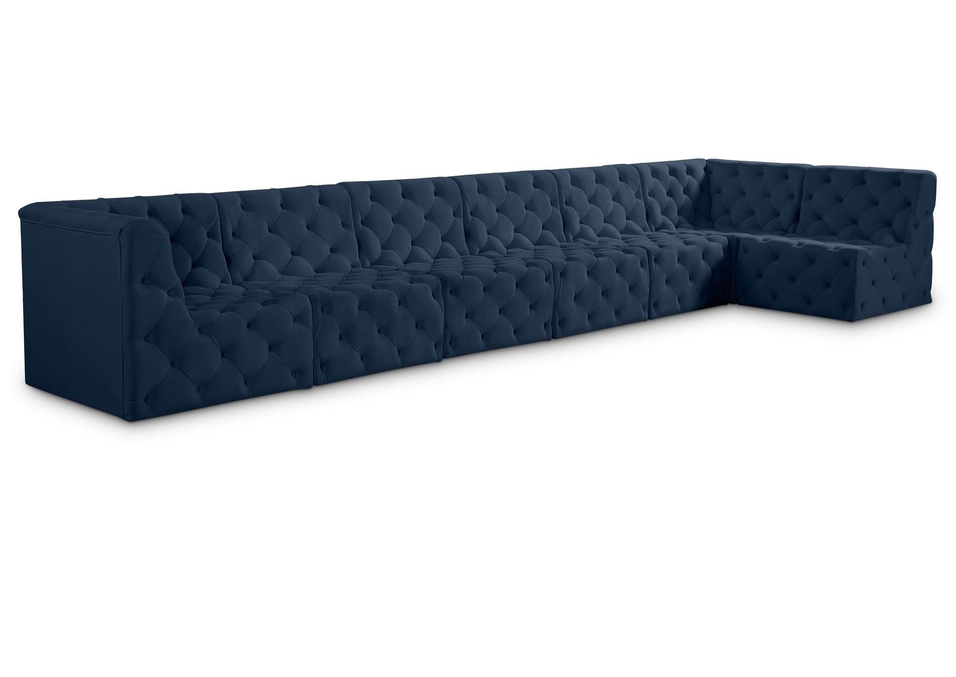 Tuft Navy Velvet Modular Sectional,Meridian Furniture