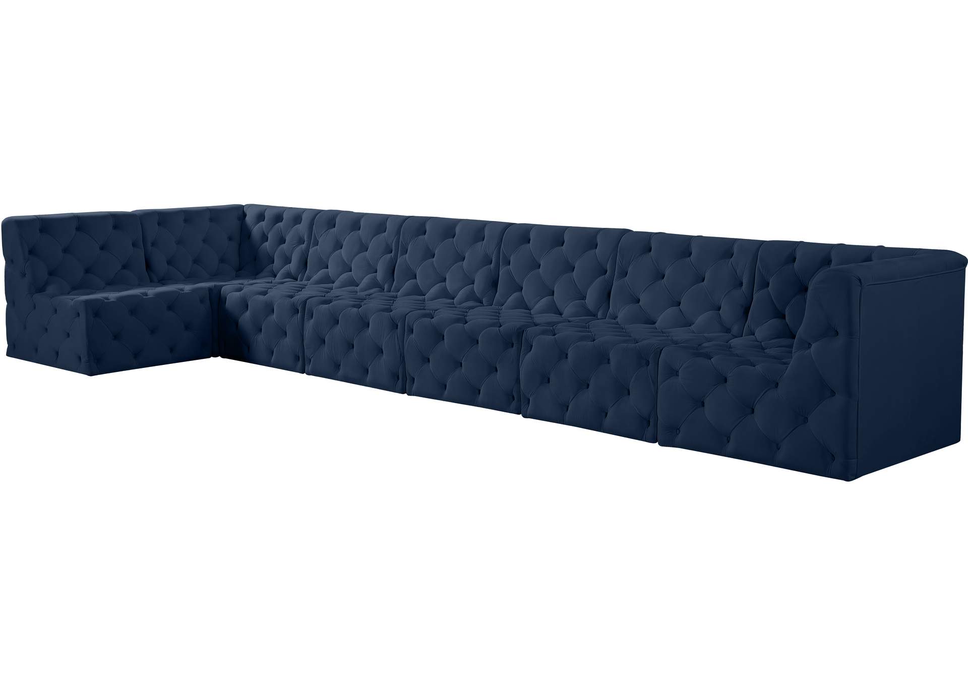 Tuft Navy Velvet Modular Sectional,Meridian Furniture