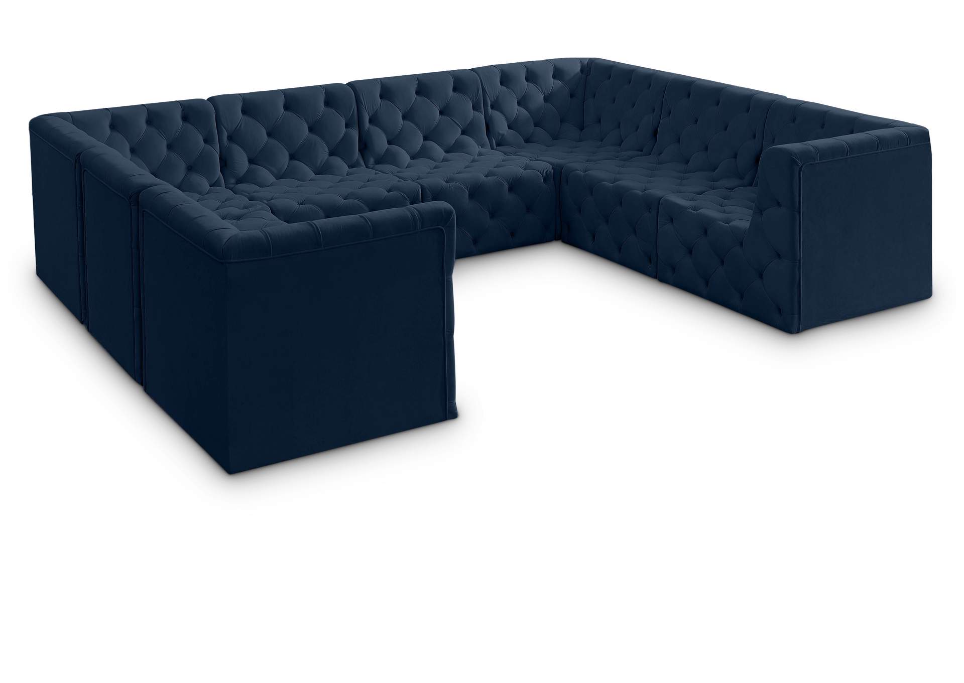 Tuft Navy Velvet Modular Sectional,Meridian Furniture