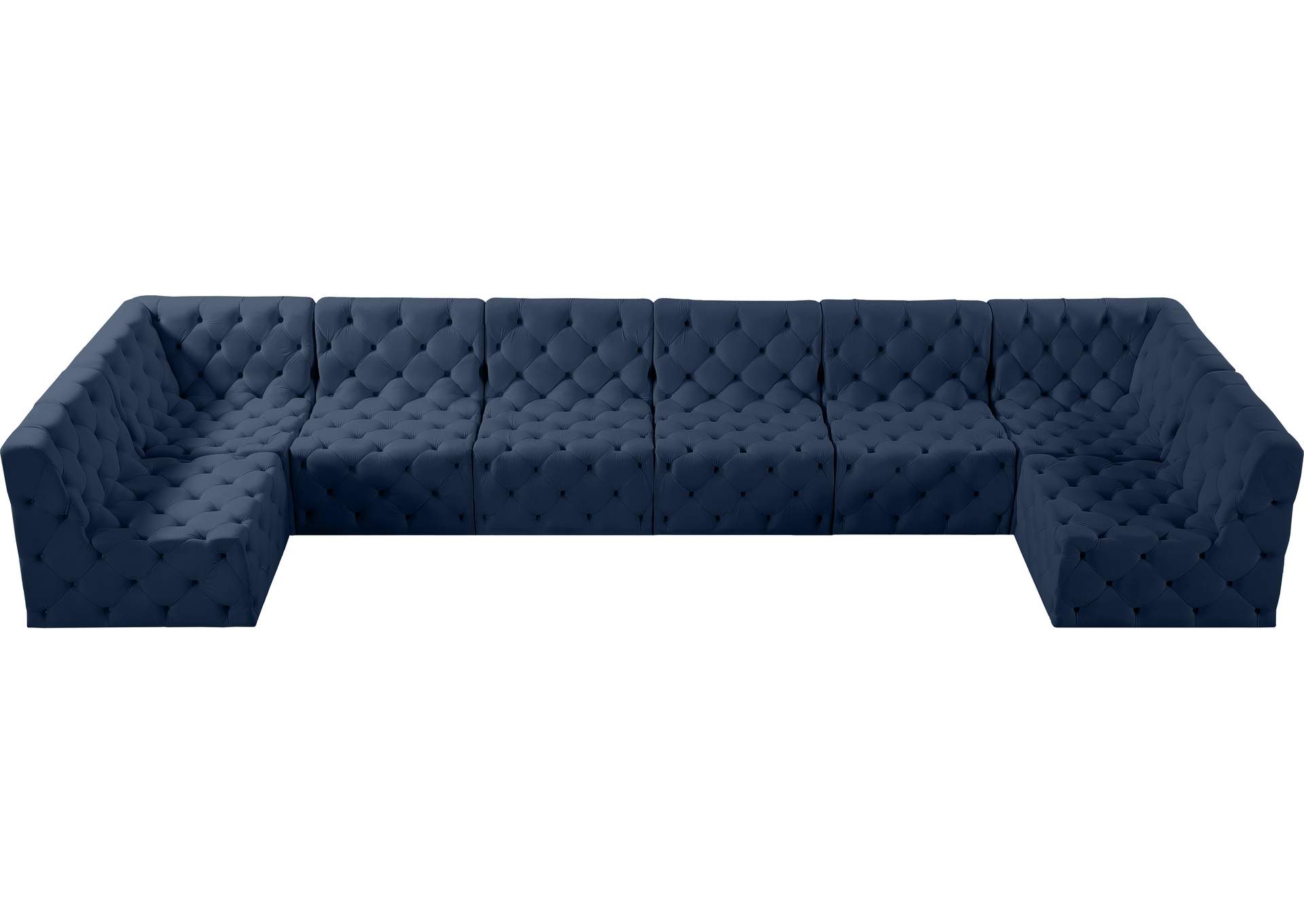 Tuft Navy Velvet Modular Sectional,Meridian Furniture