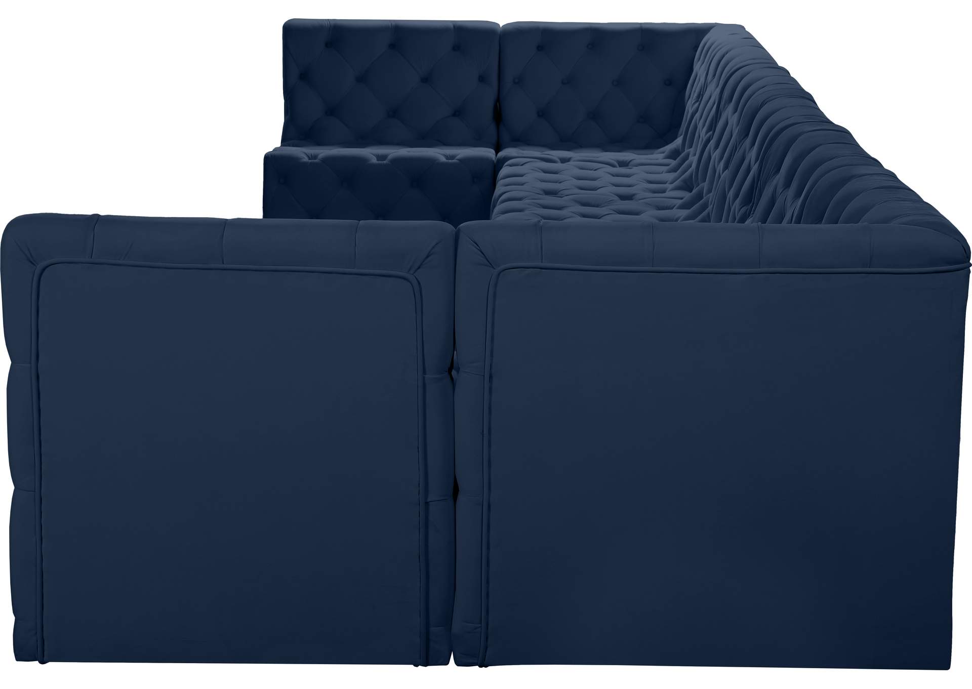 Tuft Navy Velvet Modular Sectional,Meridian Furniture