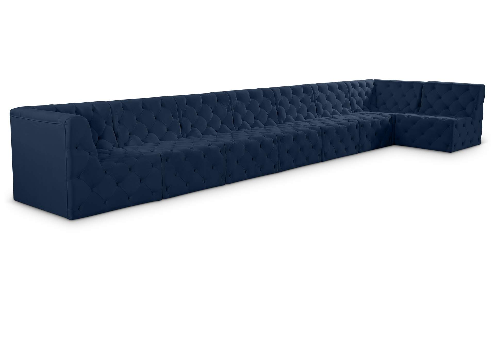 Tuft Navy Velvet Modular Sectional,Meridian Furniture