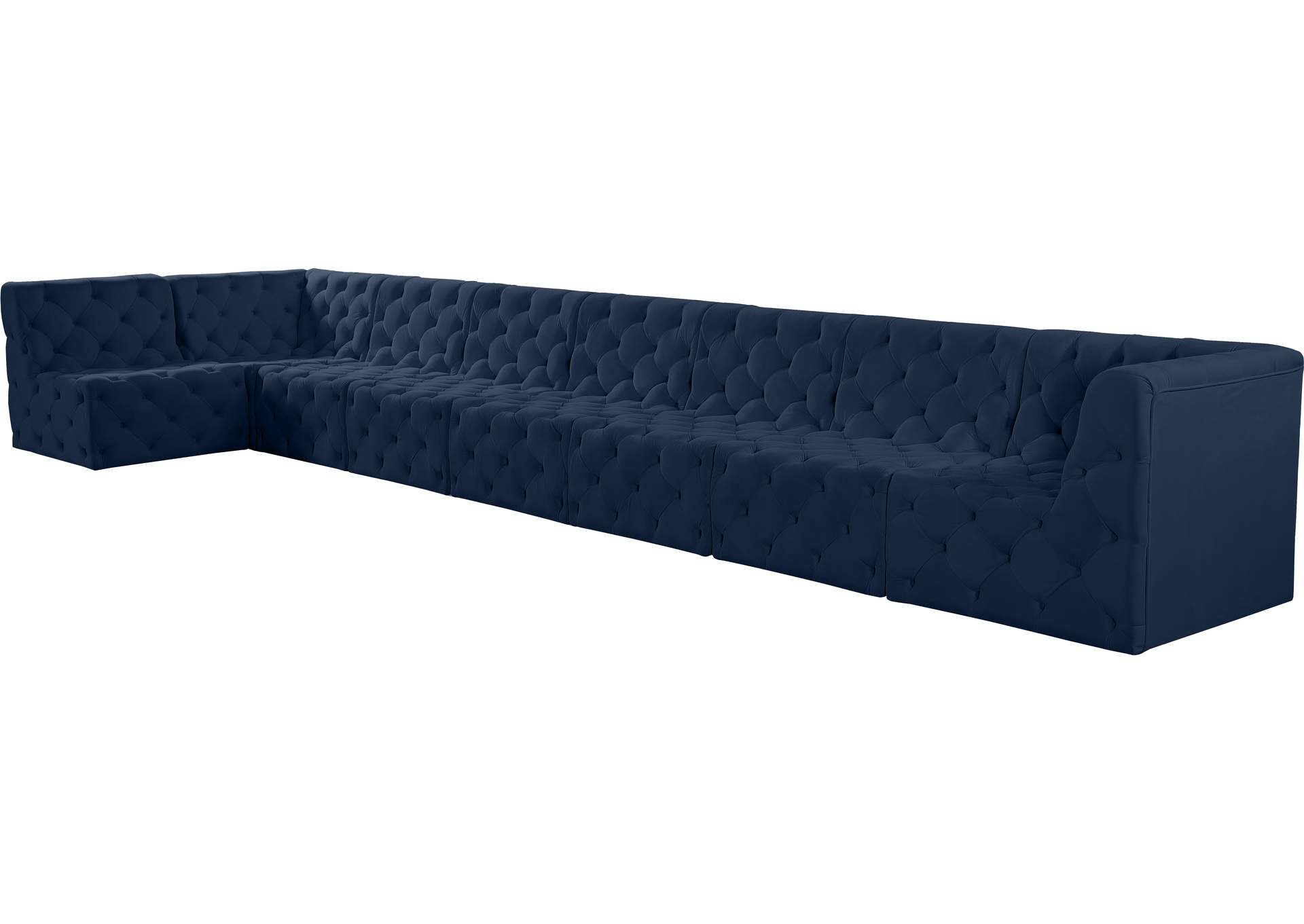 Tuft Navy Velvet Modular Sectional,Meridian Furniture