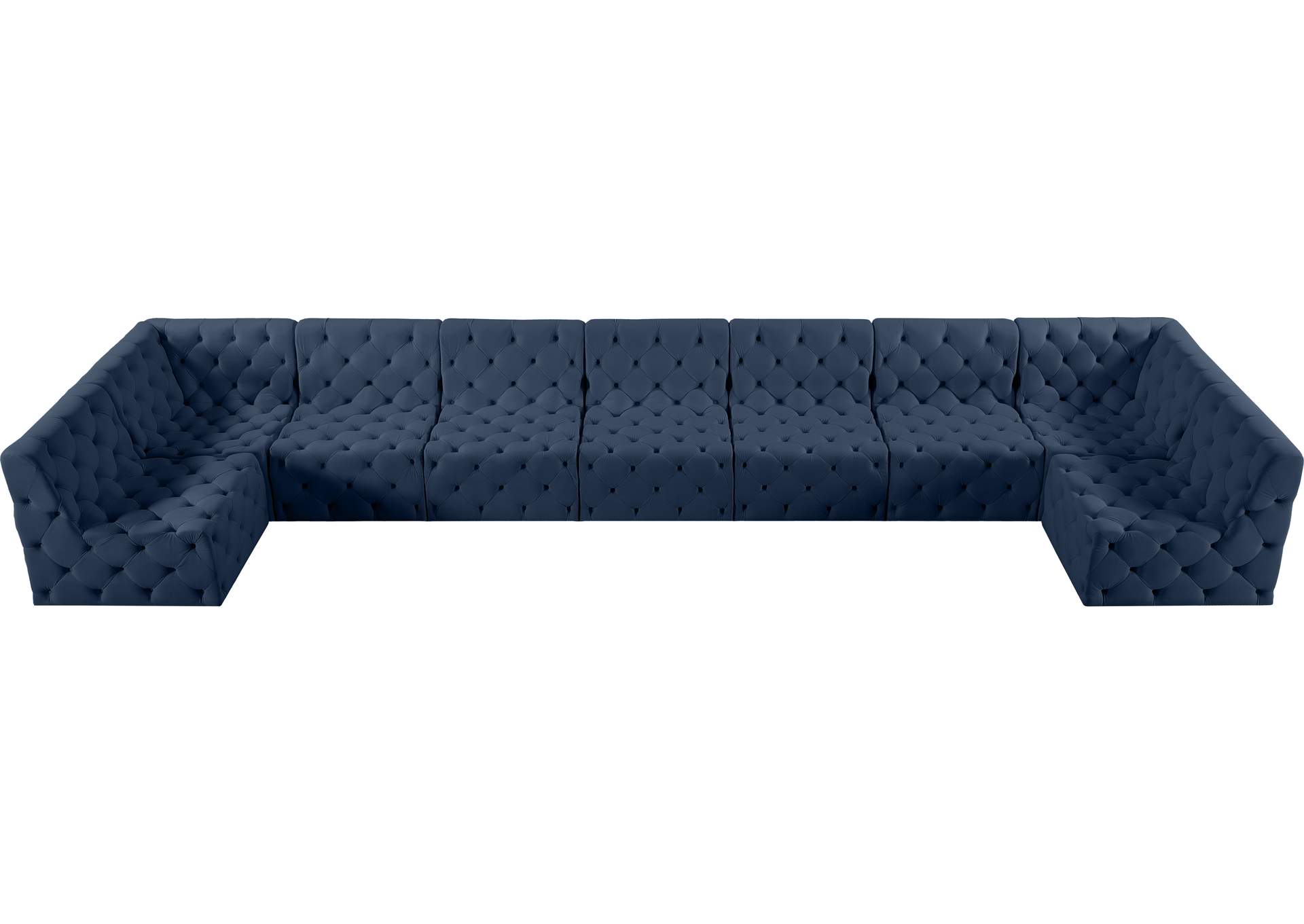 Tuft Navy Velvet Modular Sectional,Meridian Furniture